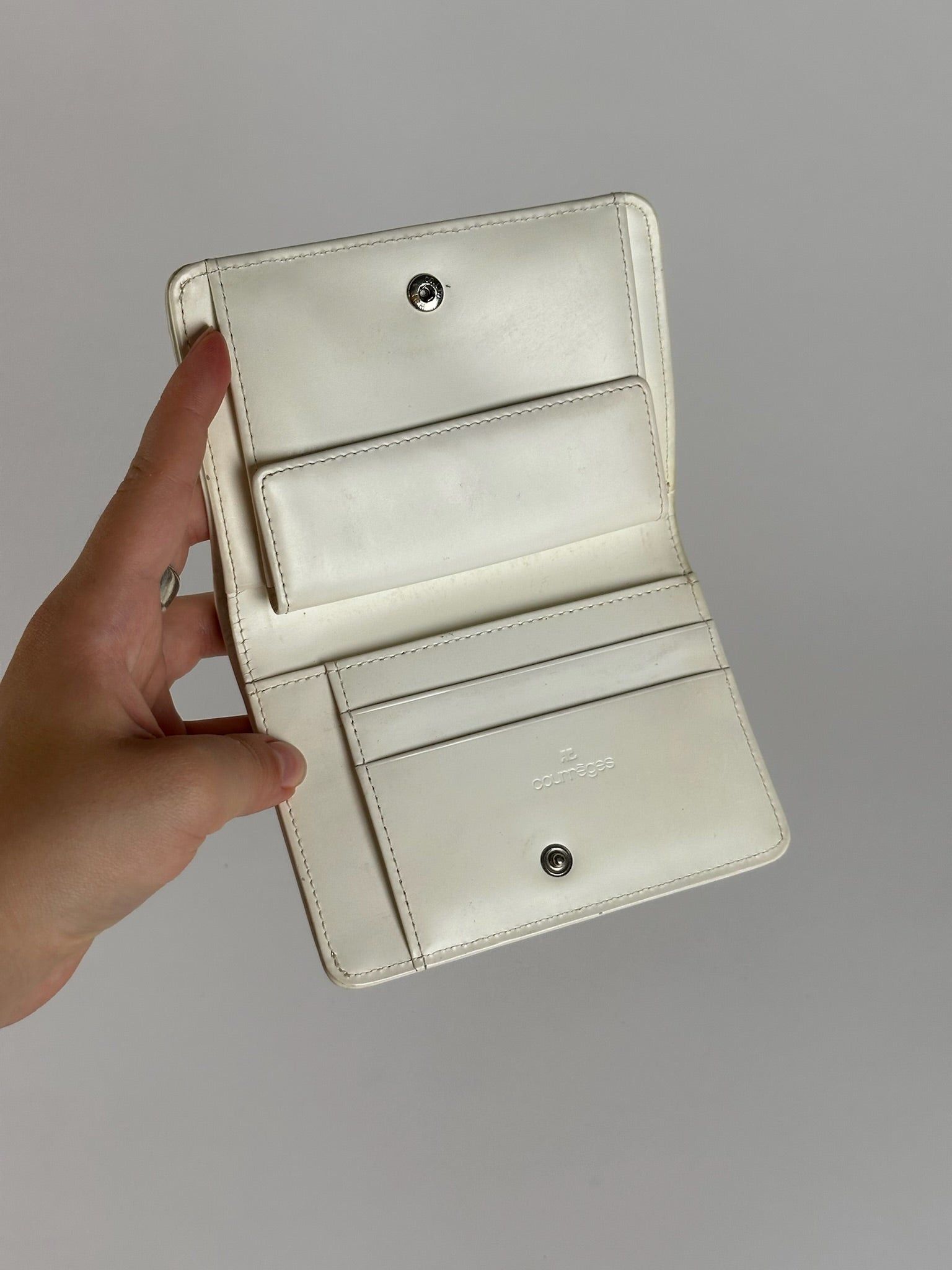 Courreges Vintage Leather wallet Black white Size ONE SIZE - 6 Thumbnail