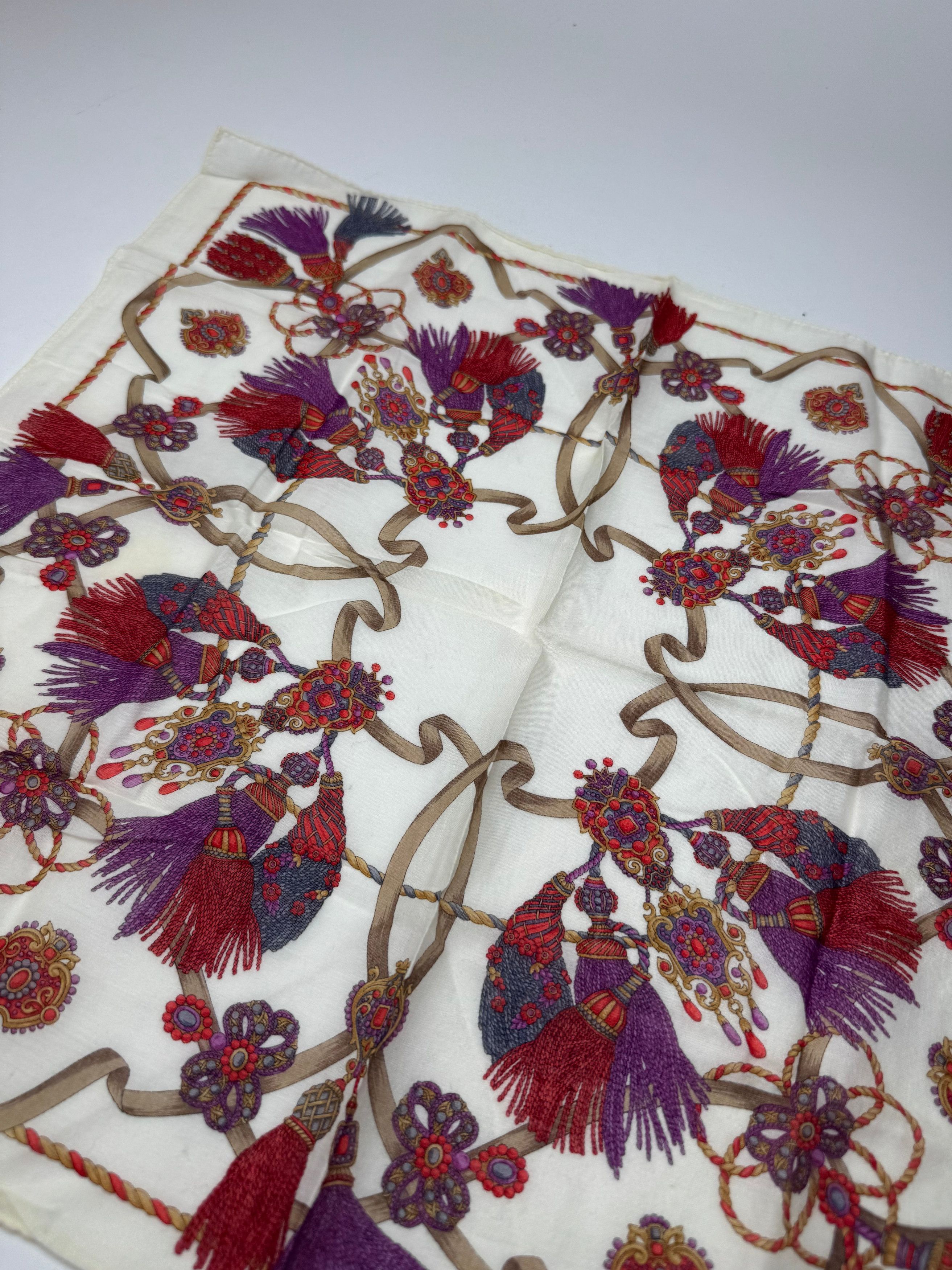 Celine Vintage scarf white red Size ONE SIZE - 3 Thumbnail