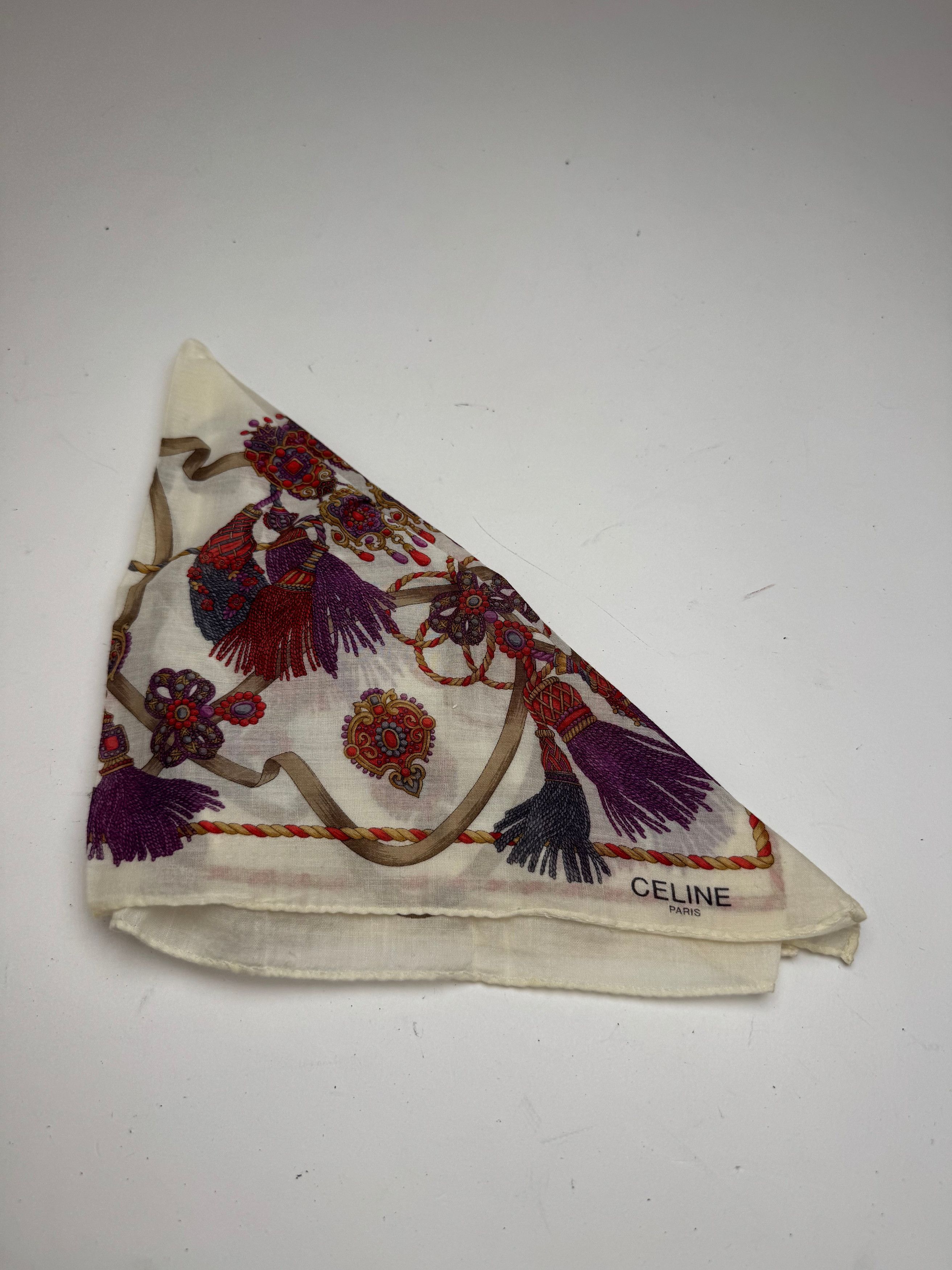 Celine Vintage scarf white red Size ONE SIZE - 8 Thumbnail