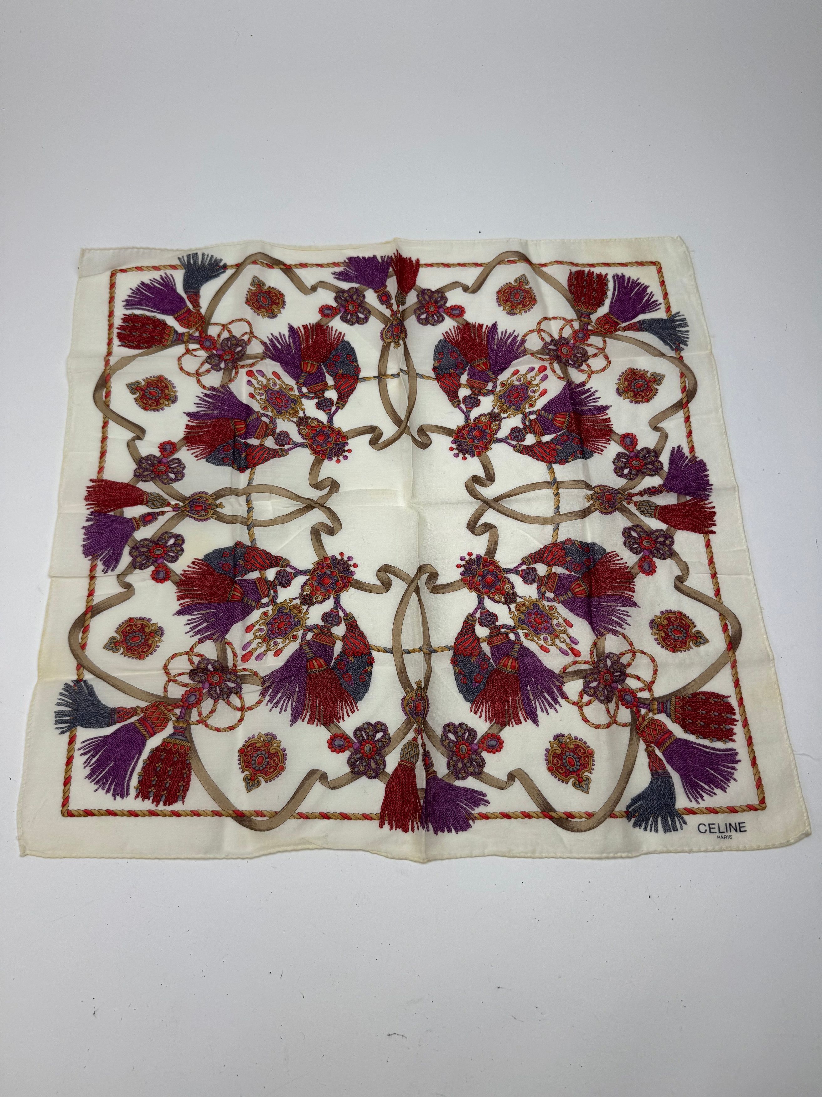 Celine Vintage scarf white red Size ONE SIZE - 9 Thumbnail
