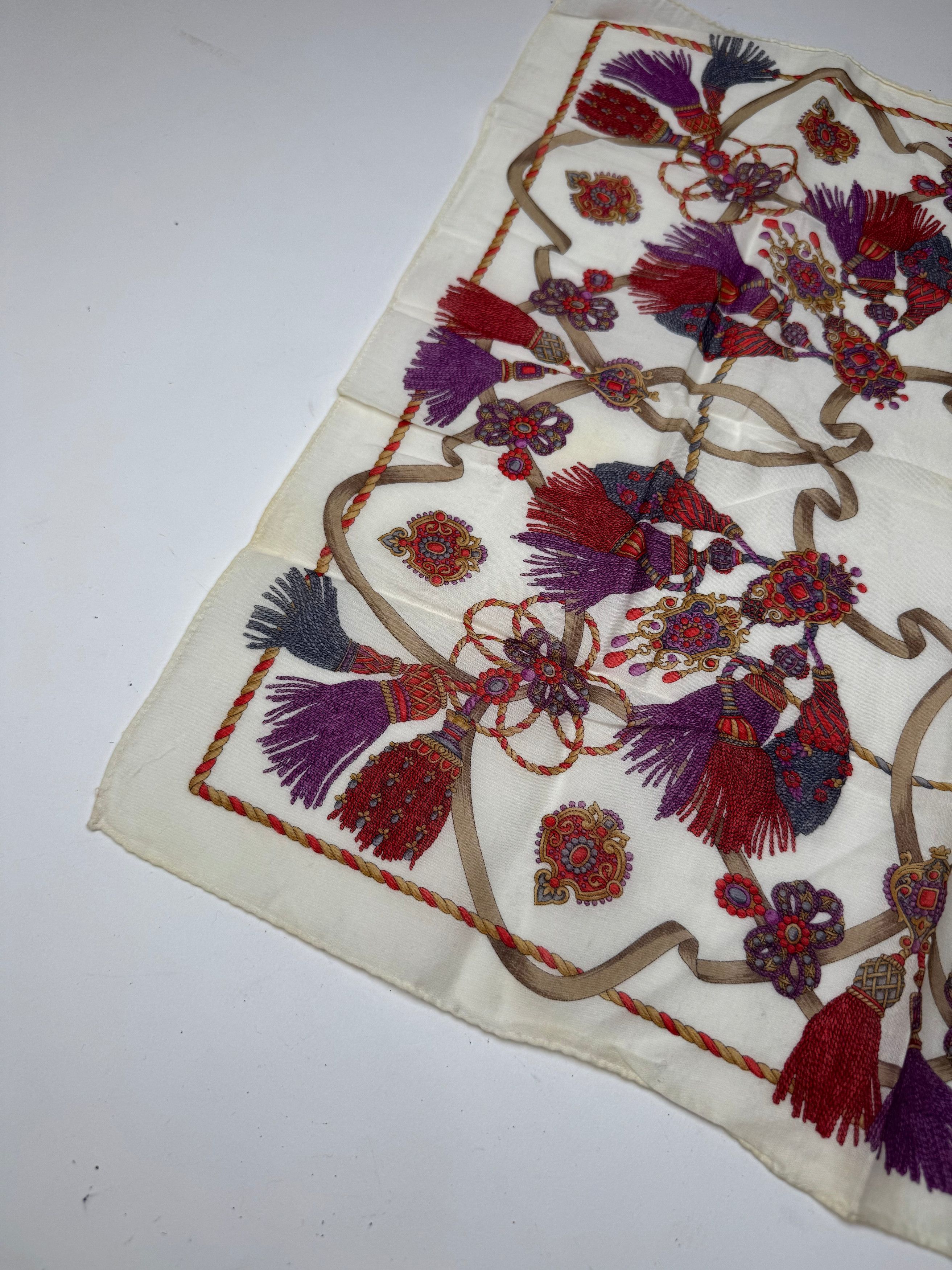 Celine Vintage scarf white red Size ONE SIZE - 6 Thumbnail