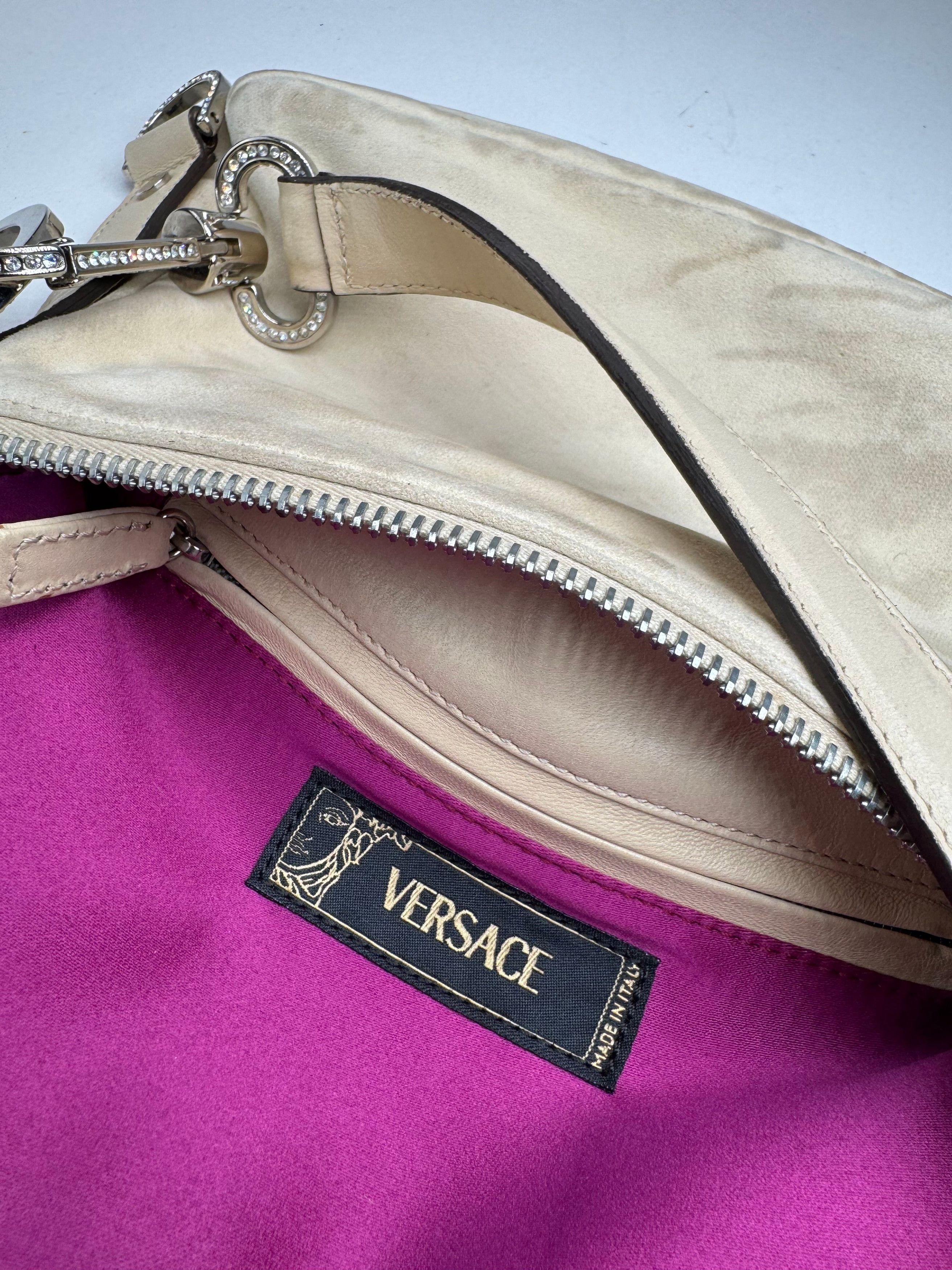 Versace Vintage suede bag beige pink Size ONE SIZE - 4 Thumbnail