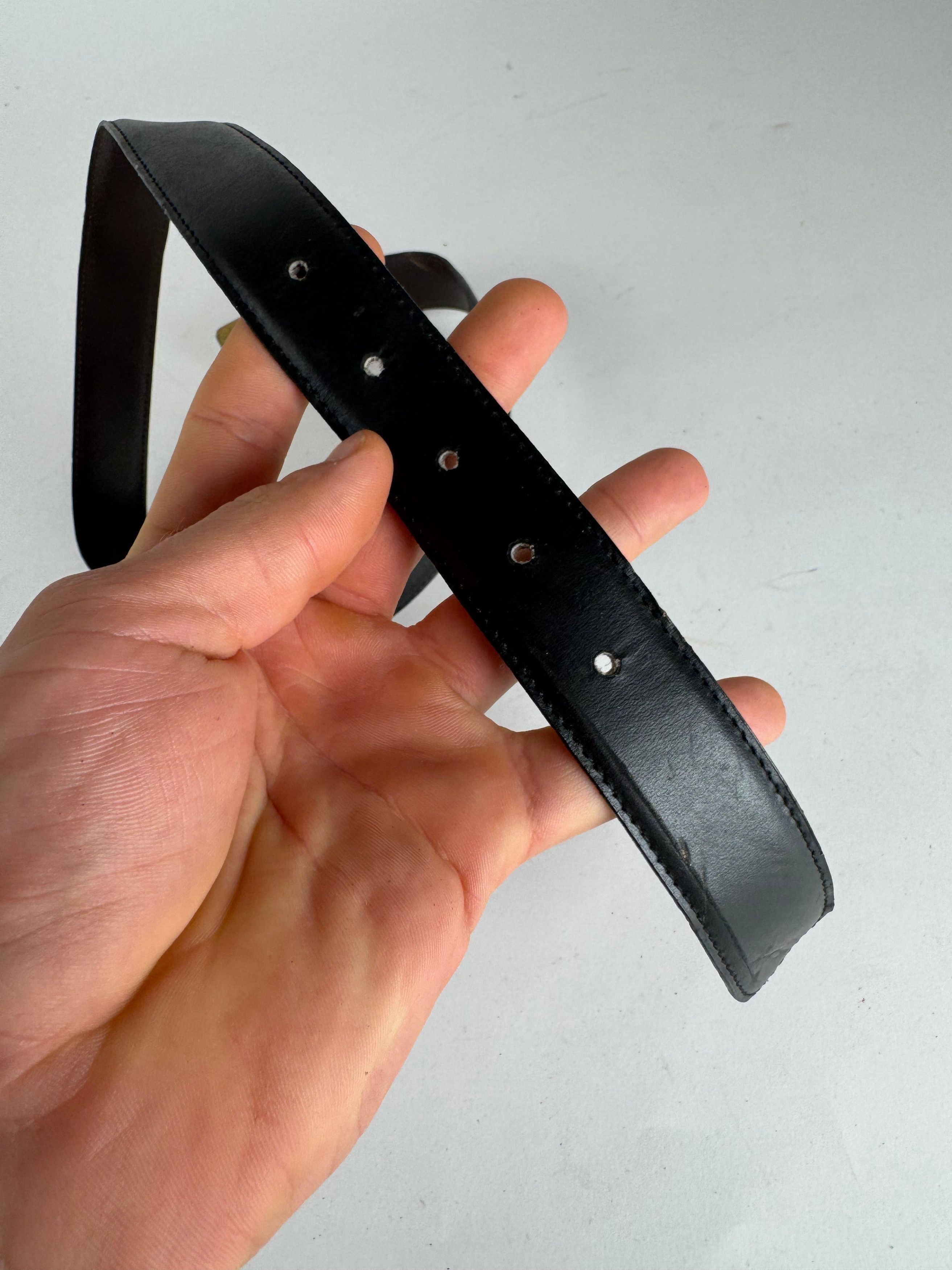 Burberry Vintage London Leather Belt black Size ONE SIZE - 4 Thumbnail