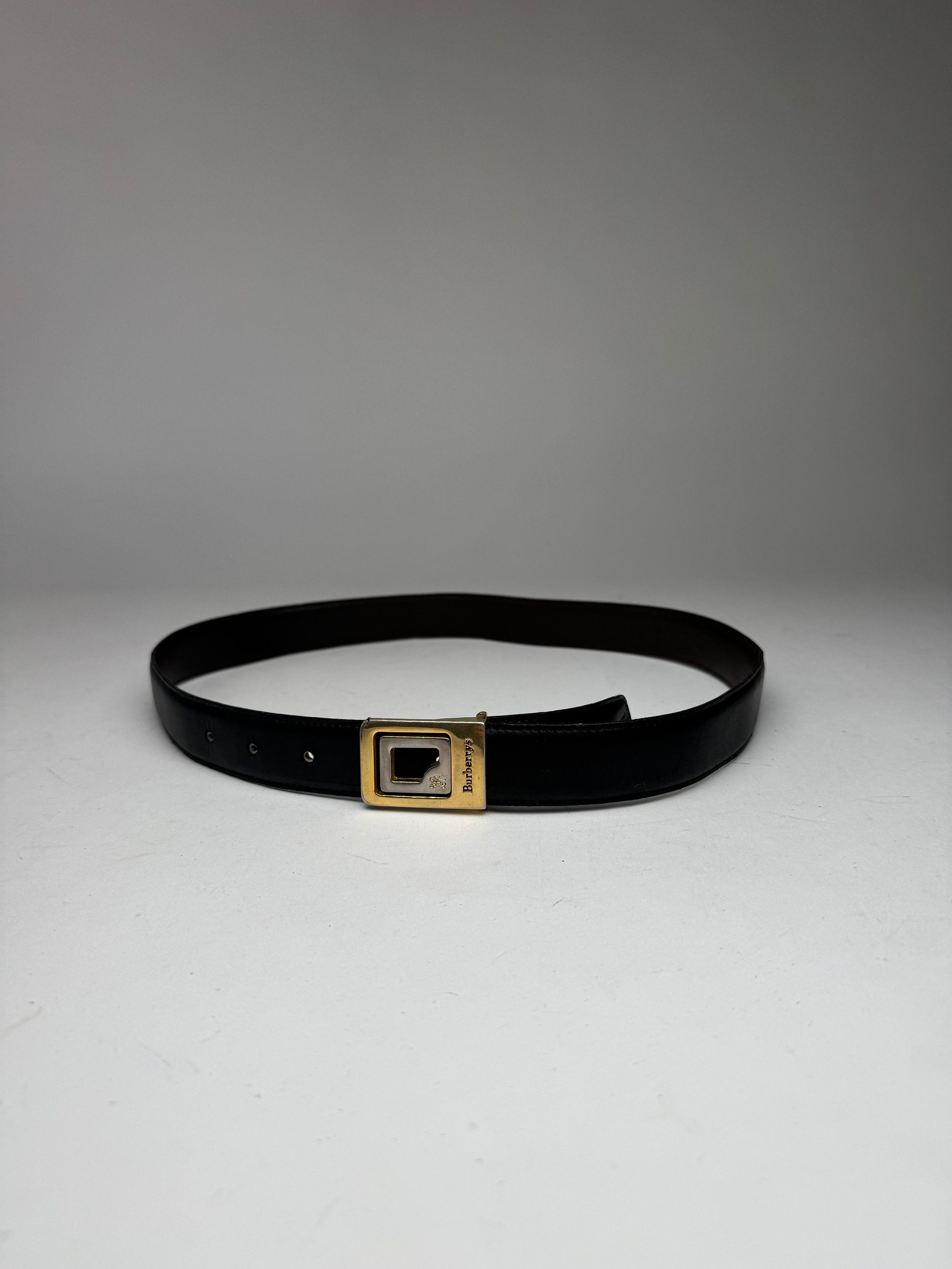 Burberry Vintage London Leather Belt black Size ONE SIZE - 7 Thumbnail