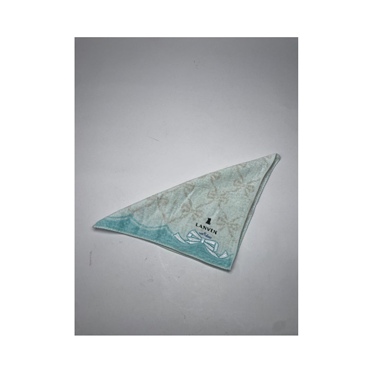 Lanvin Turquoise Silk Scarf Size ONE SIZE - 5 Thumbnail