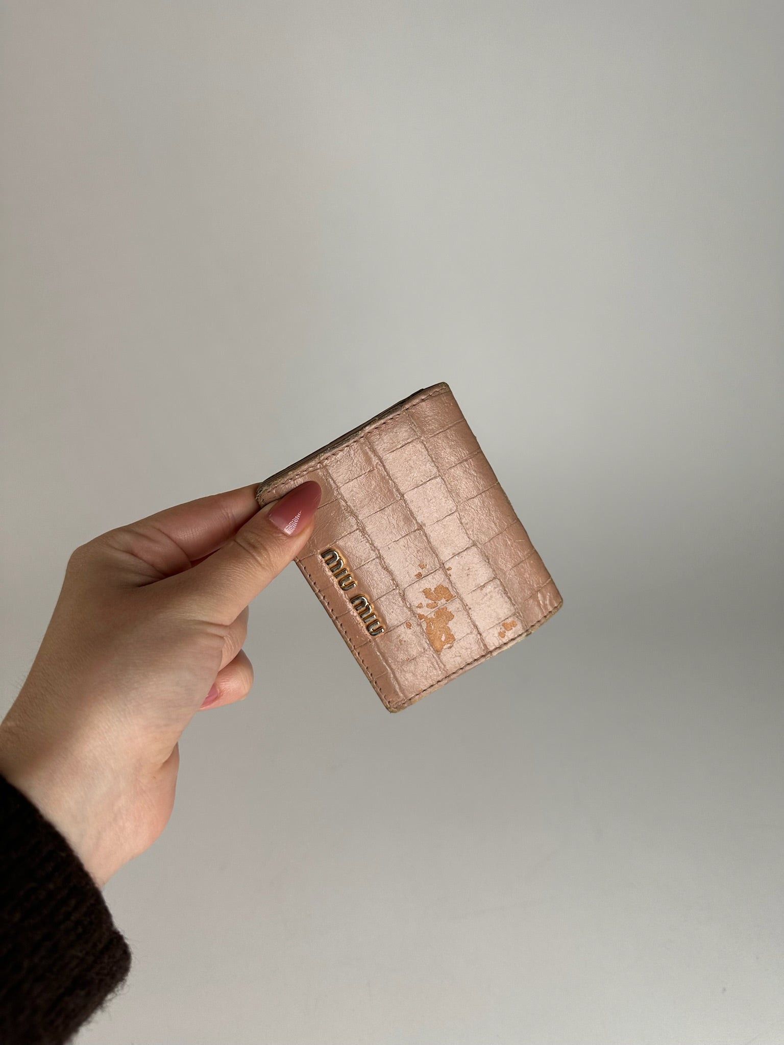 Miu Miu Vintage Leather Card Holder beige pink Size ONE SIZE - 8 Thumbnail