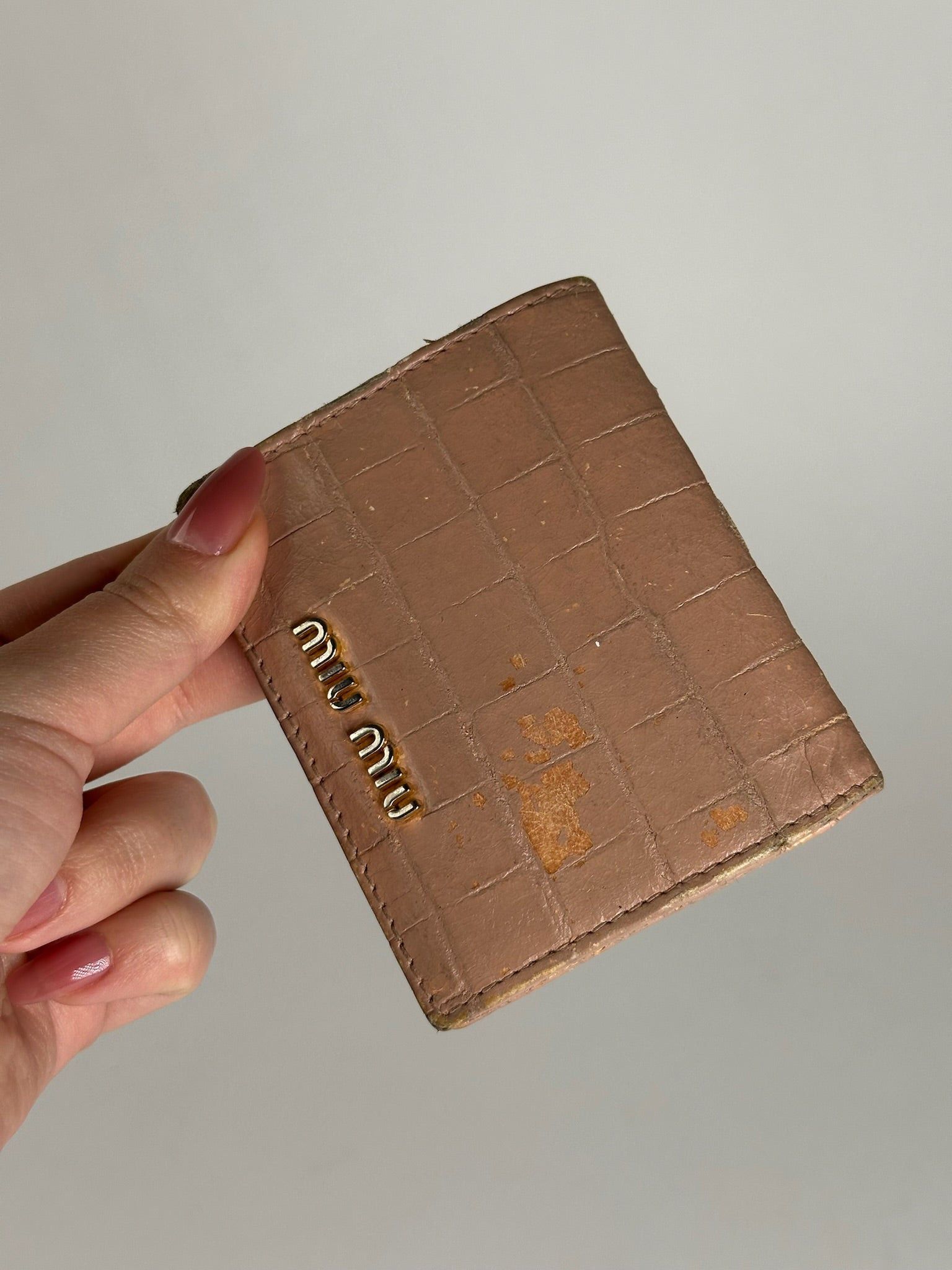 Miu Miu Vintage Leather Card Holder beige pink Size ONE SIZE - 7 Thumbnail