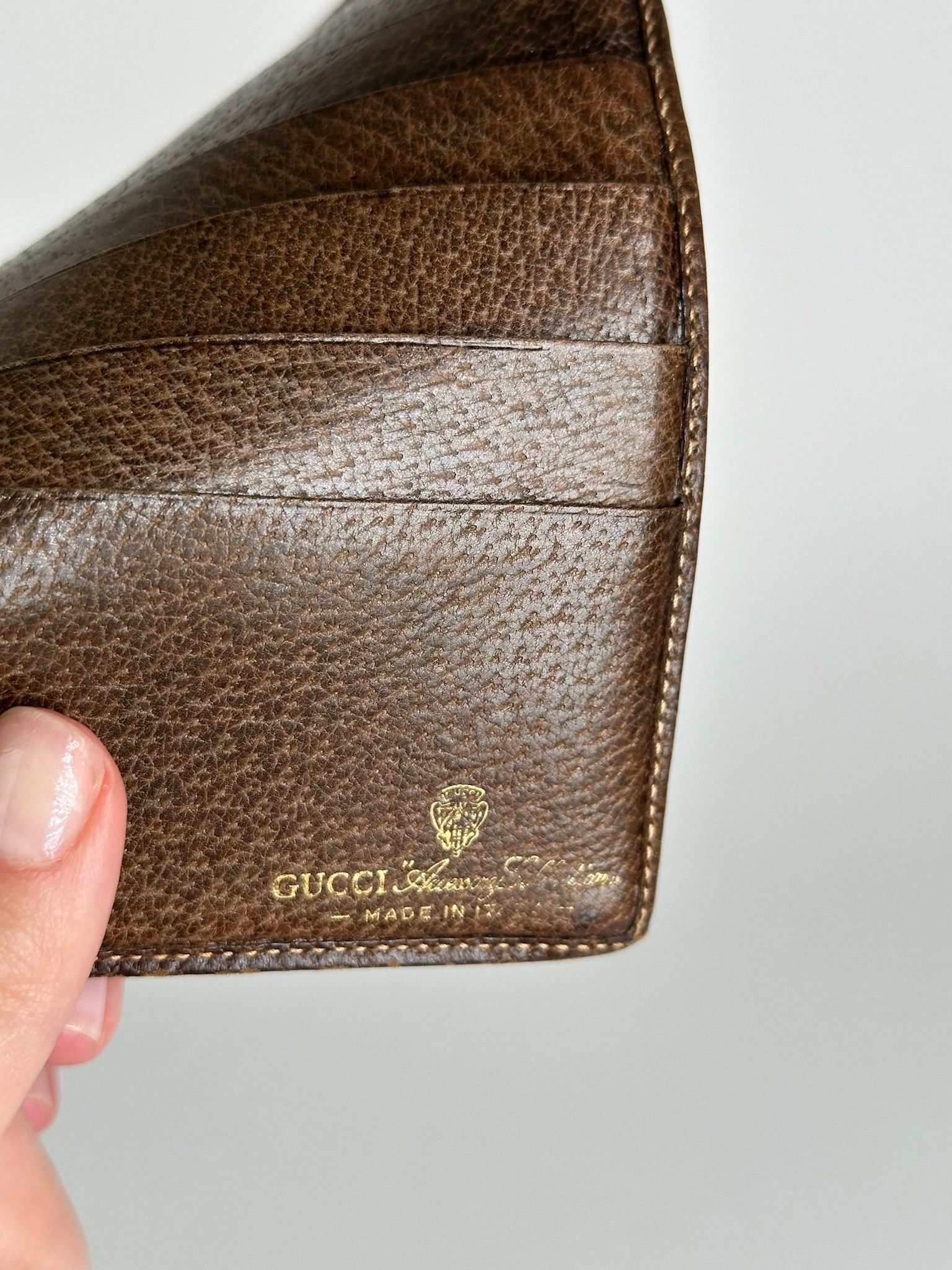 Gucci Vintage Ophida Leather Wallet Gray Brown Size ONE SIZE - 5 Thumbnail