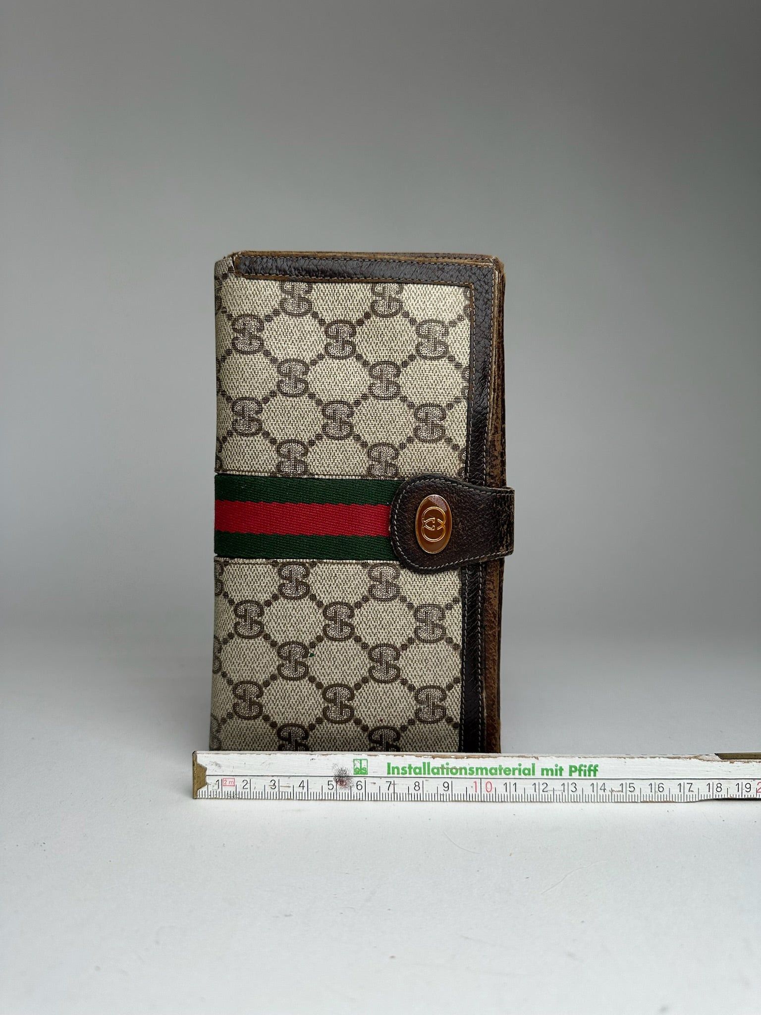 Gucci Vintage Ophida Leather Wallet Gray Brown Size ONE SIZE - 11 Thumbnail