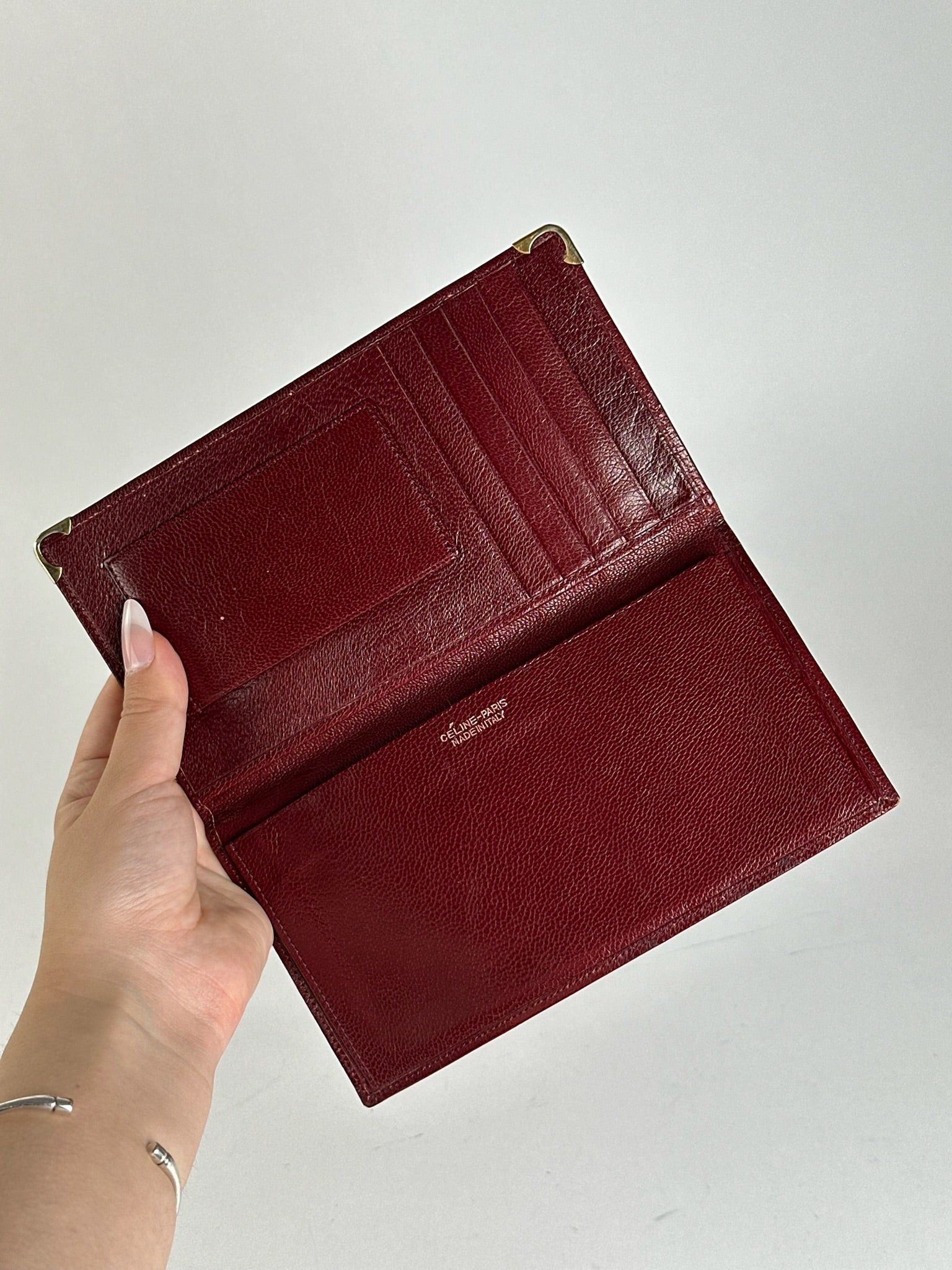 Celine Vintage Paris leather card holder, I’d holder burgundy Size ONE SIZE - 4 Thumbnail