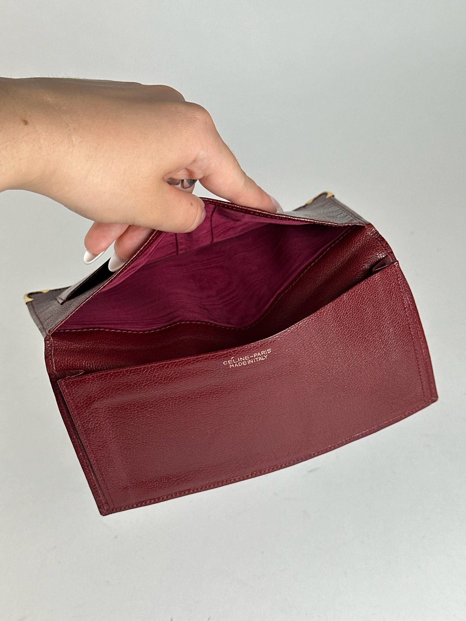Celine Vintage Paris leather card holder, I’d holder burgundy Size ONE SIZE - 9 Thumbnail