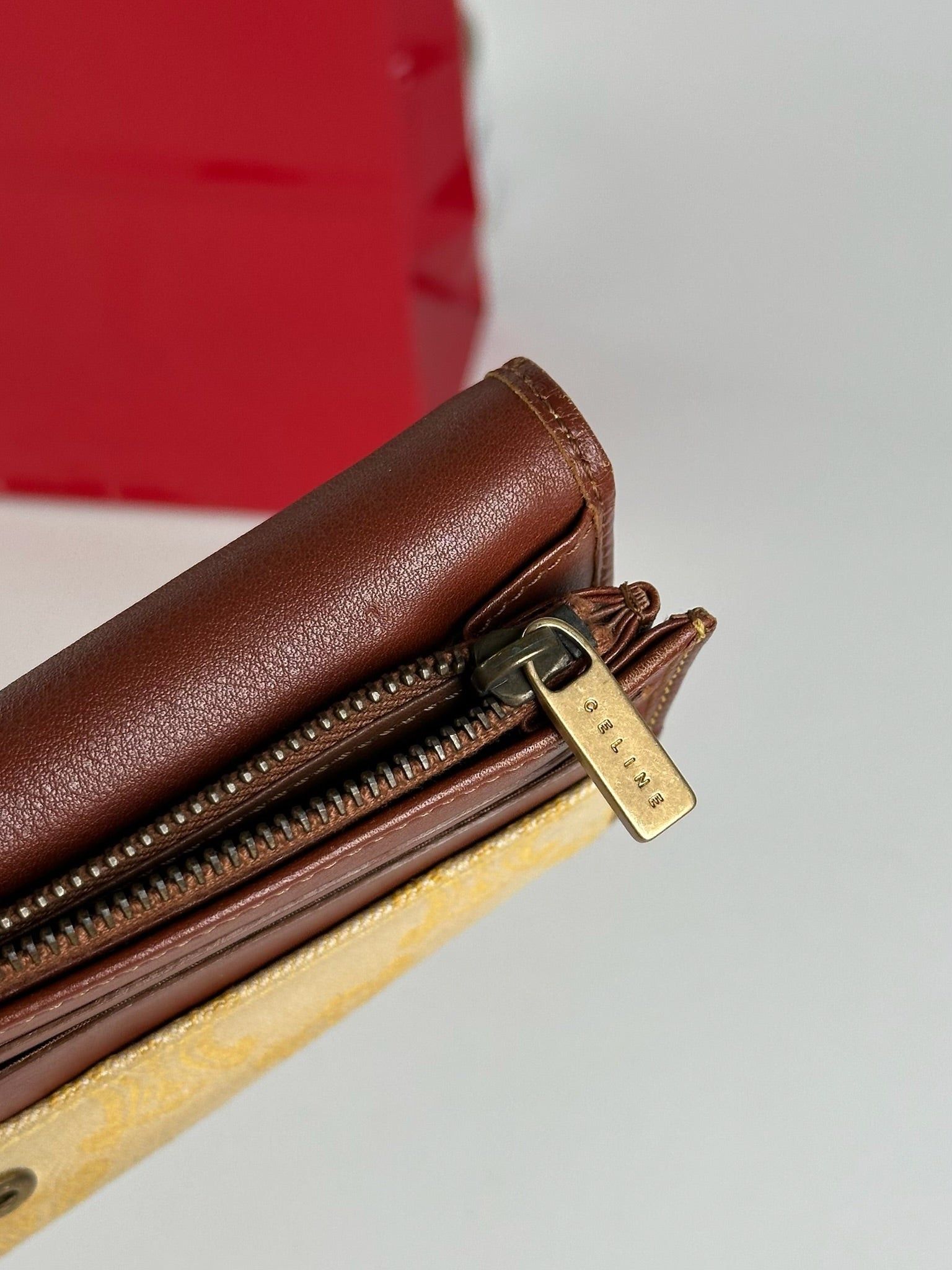 Celine Vintage Paris Monogram Wallet cream brown Size ONE SIZE - 3 Thumbnail