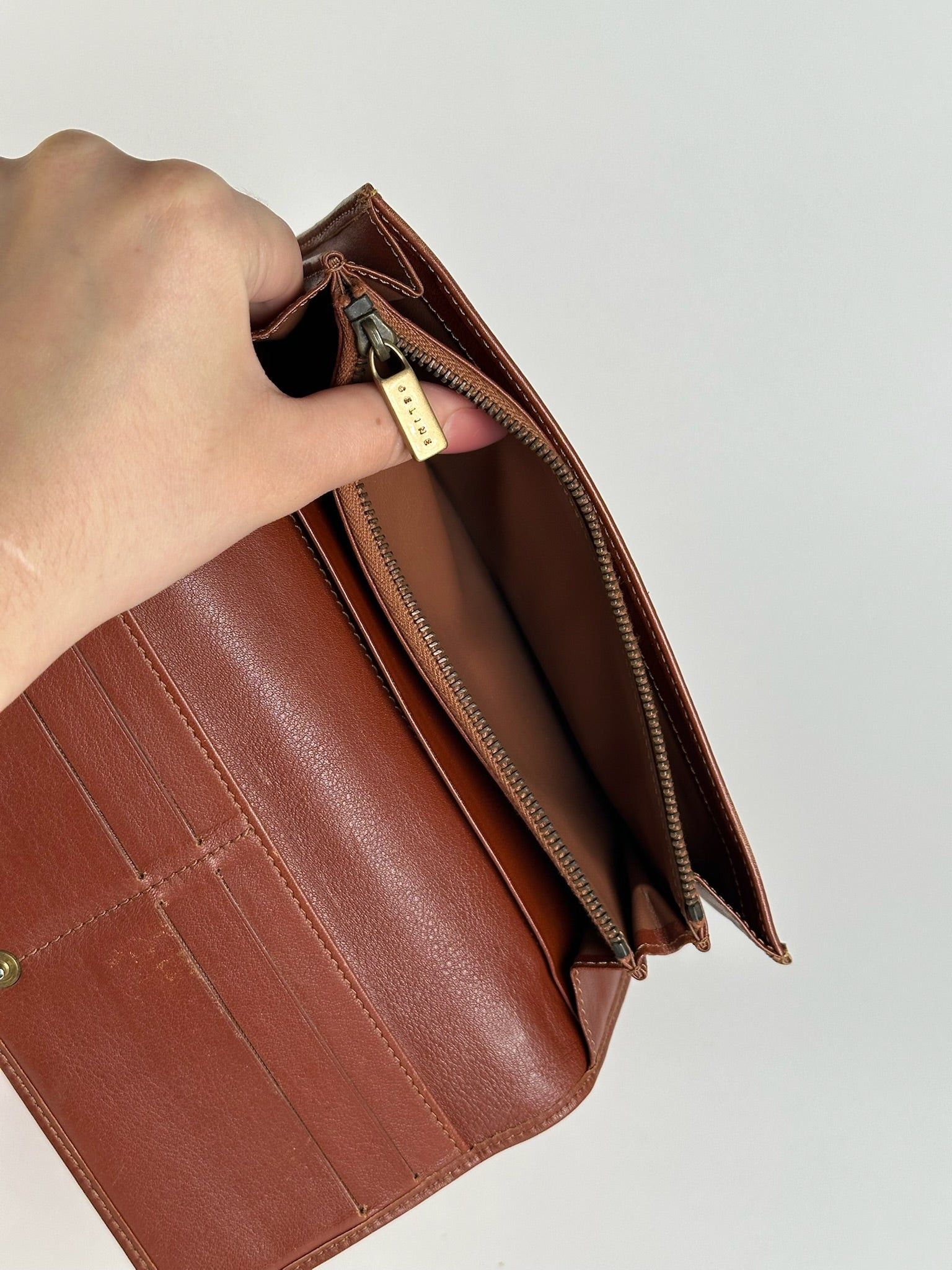 Celine Vintage Paris Monogram Wallet cream brown Size ONE SIZE - 4 Thumbnail