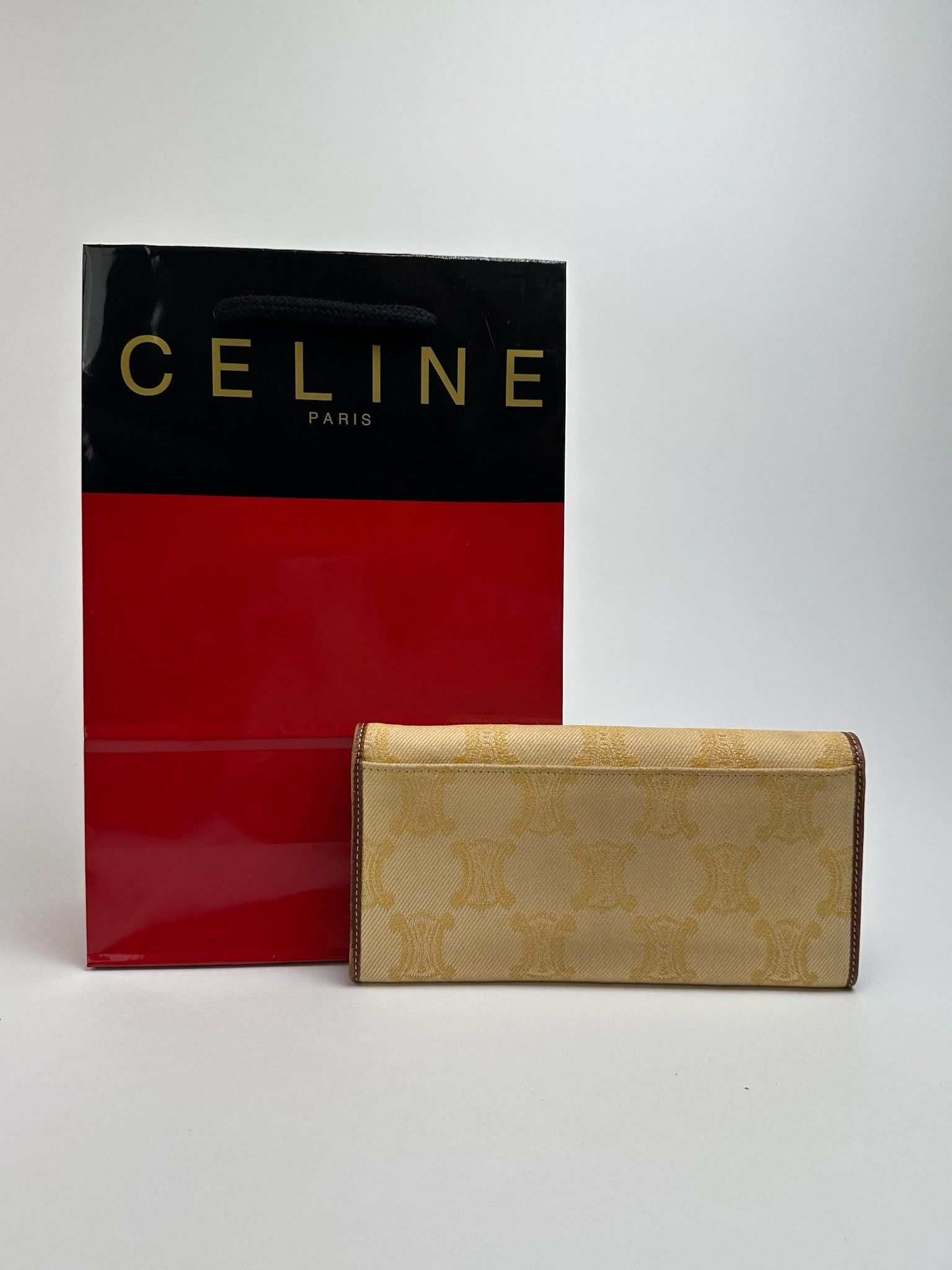 Celine Vintage Paris Monogram Wallet cream brown Size ONE SIZE - 8 Thumbnail