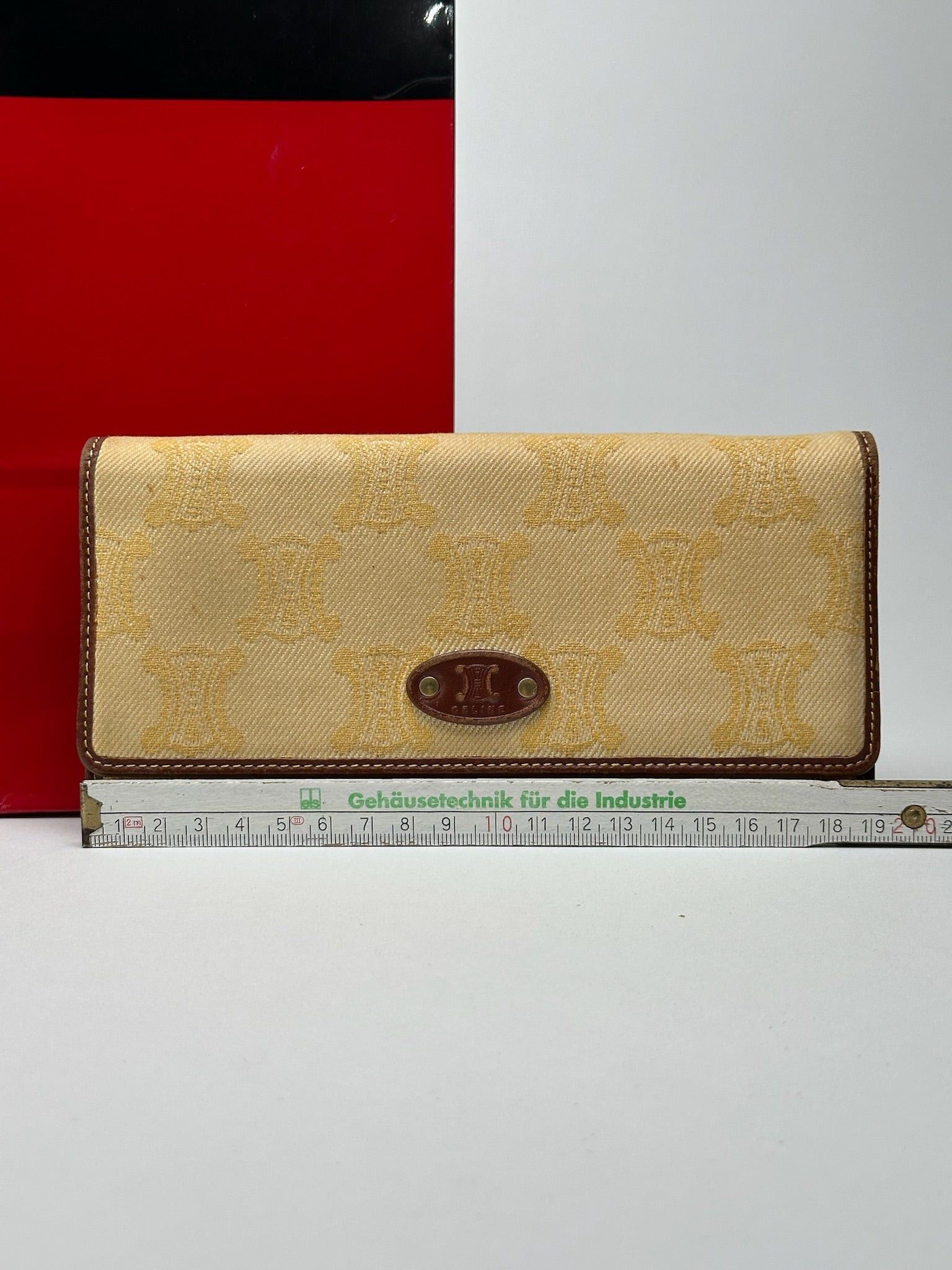 Celine Vintage Paris Monogram Wallet cream brown Size ONE SIZE - 9 Thumbnail