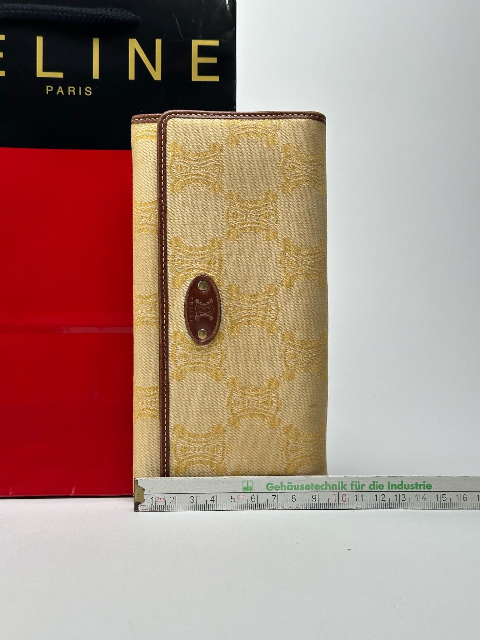 Celine Vintage Paris Monogram Wallet cream brown Size ONE SIZE - 14 Thumbnail