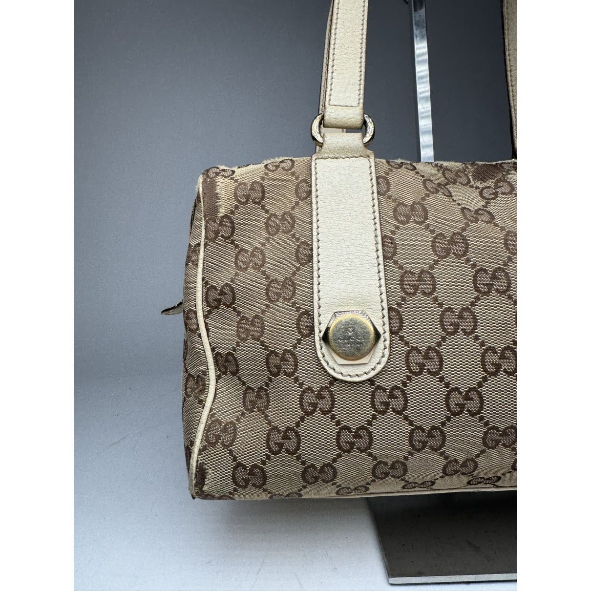 Gucci Jackie Vintage Beige Cotton Handbag Size ONE SIZE - 2 Thumbnail
