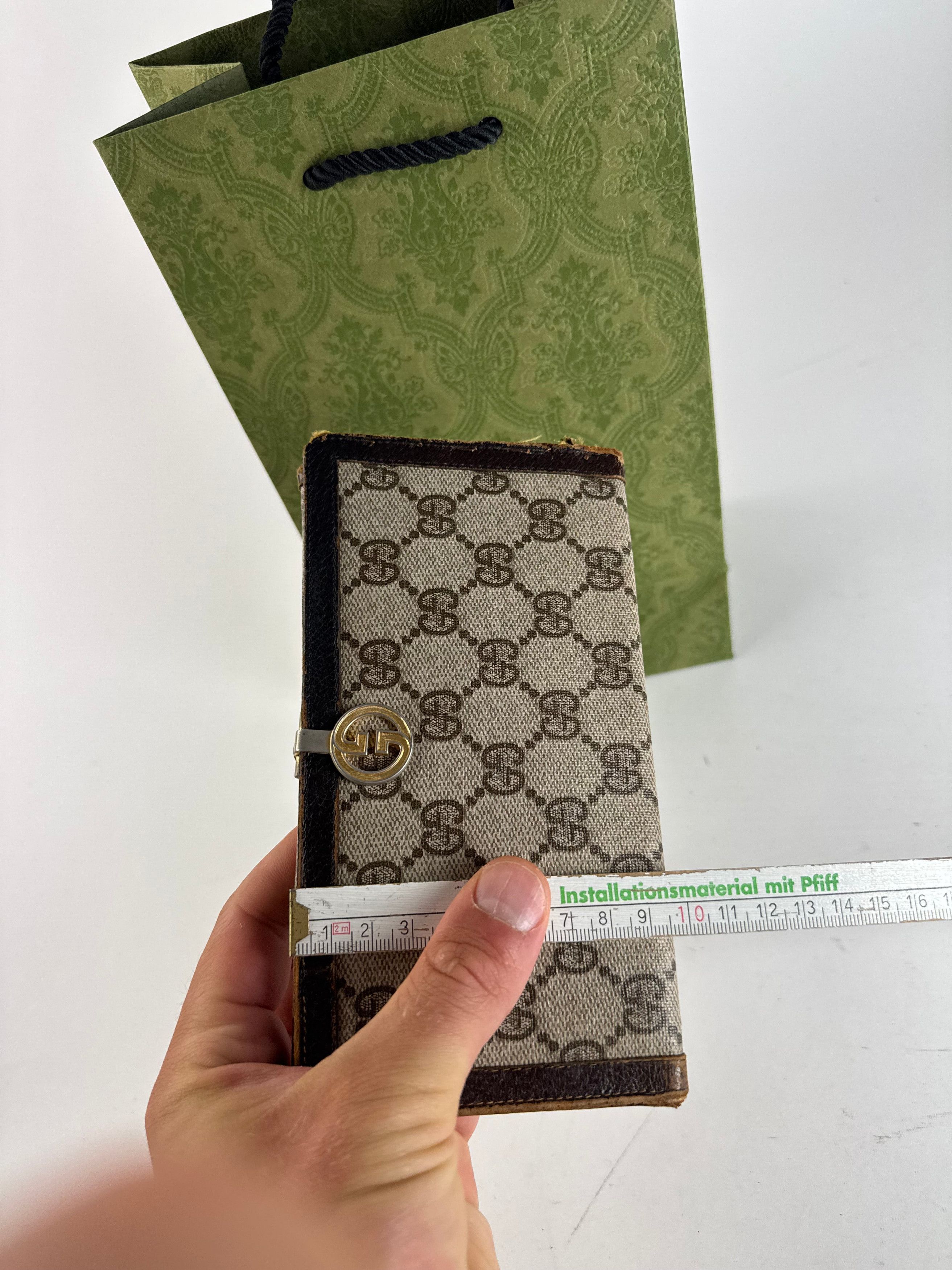 Gucci Vintage Ophidia Leather monogram wallet grey brown Size ONE SIZE - 10 Thumbnail