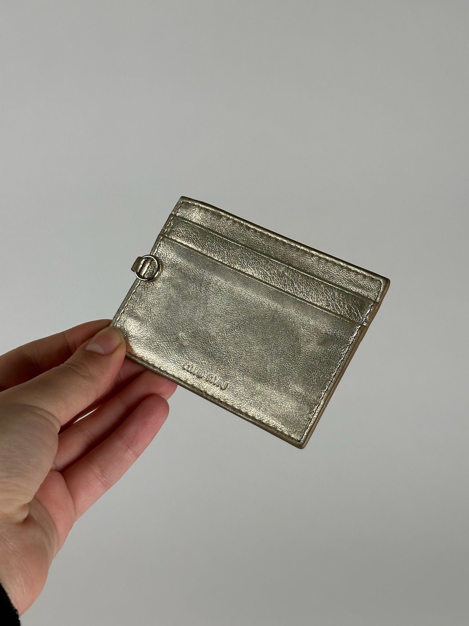 Miu Miu Vintage Leather Card holder silver Size ONE SIZE - 3 Thumbnail
