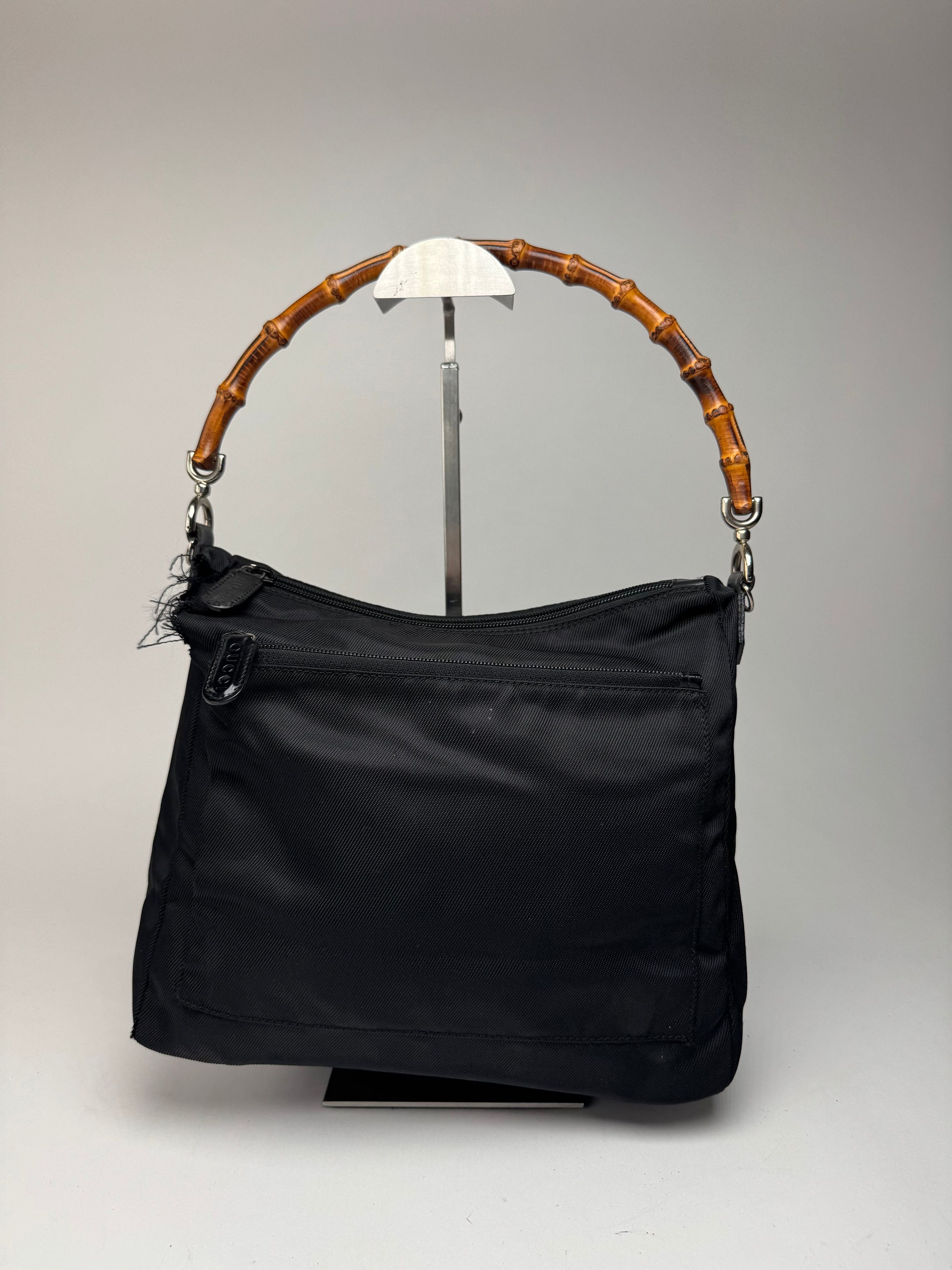 Gucci Vintage Canvas Bamboo Bag black Size ONE SIZE - 7 Thumbnail