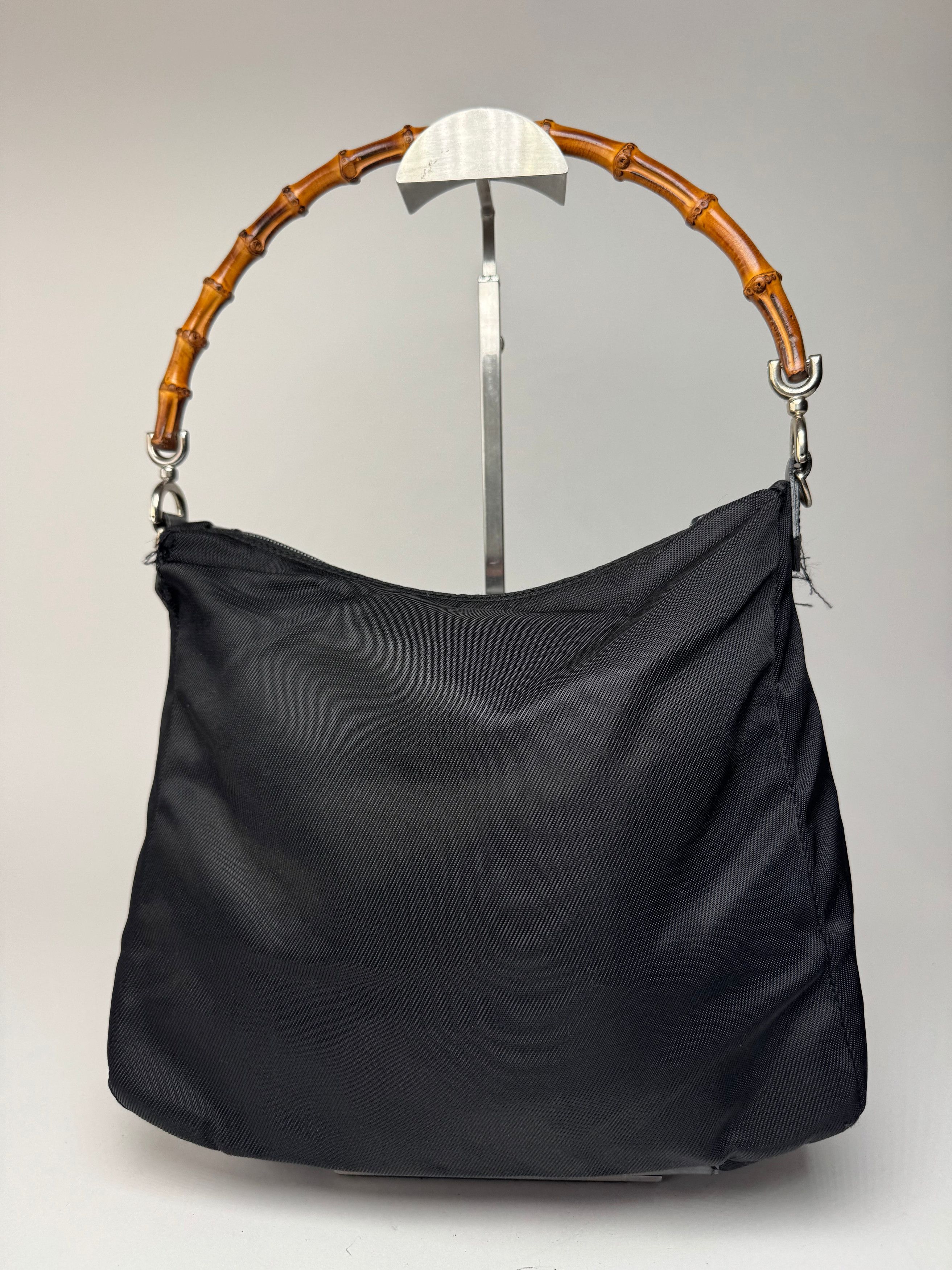 Gucci Vintage Canvas Bamboo Bag black Size ONE SIZE - 5 Thumbnail
