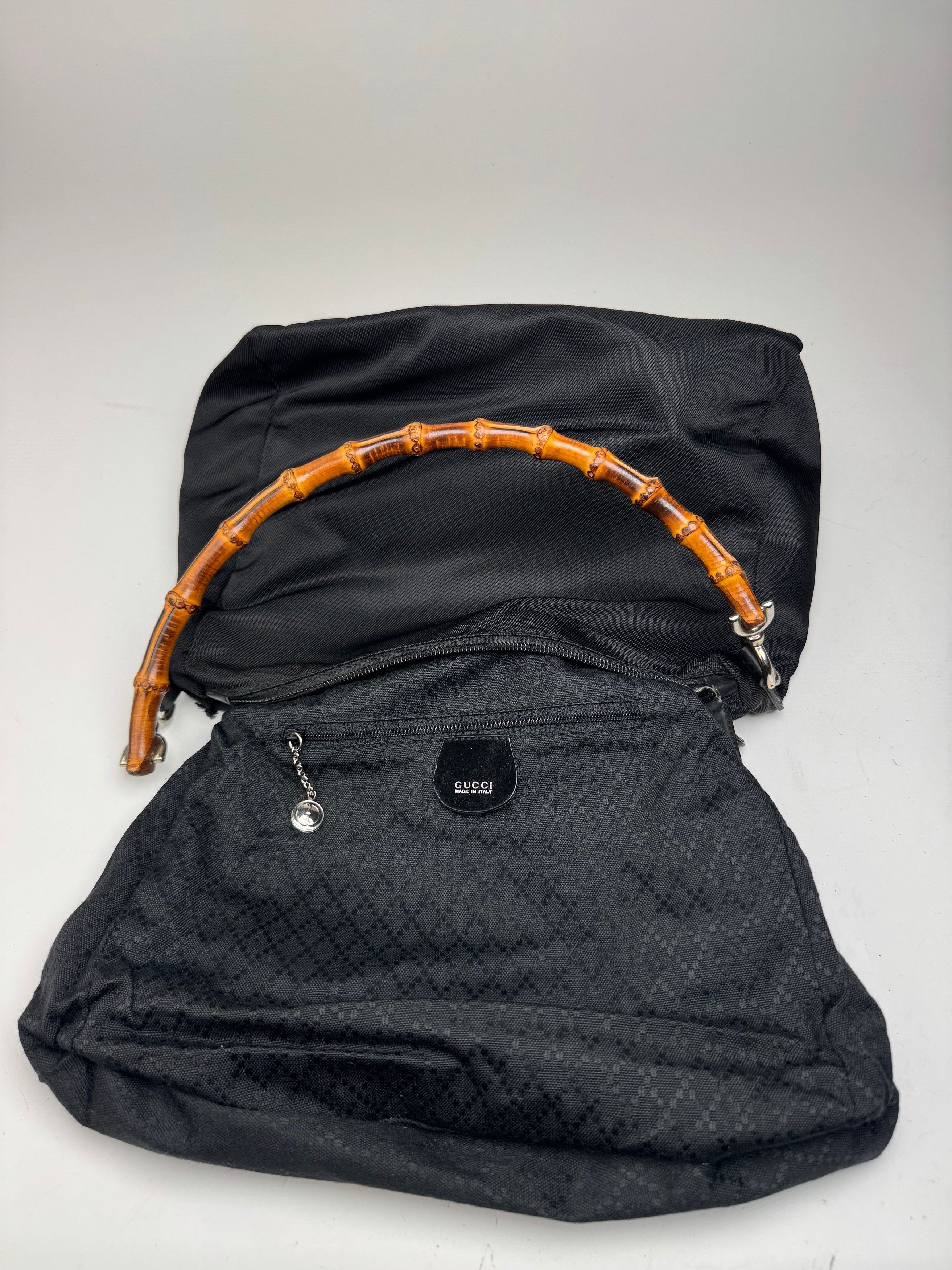 Gucci Vintage Canvas Bamboo Bag black Size ONE SIZE - 3 Thumbnail
