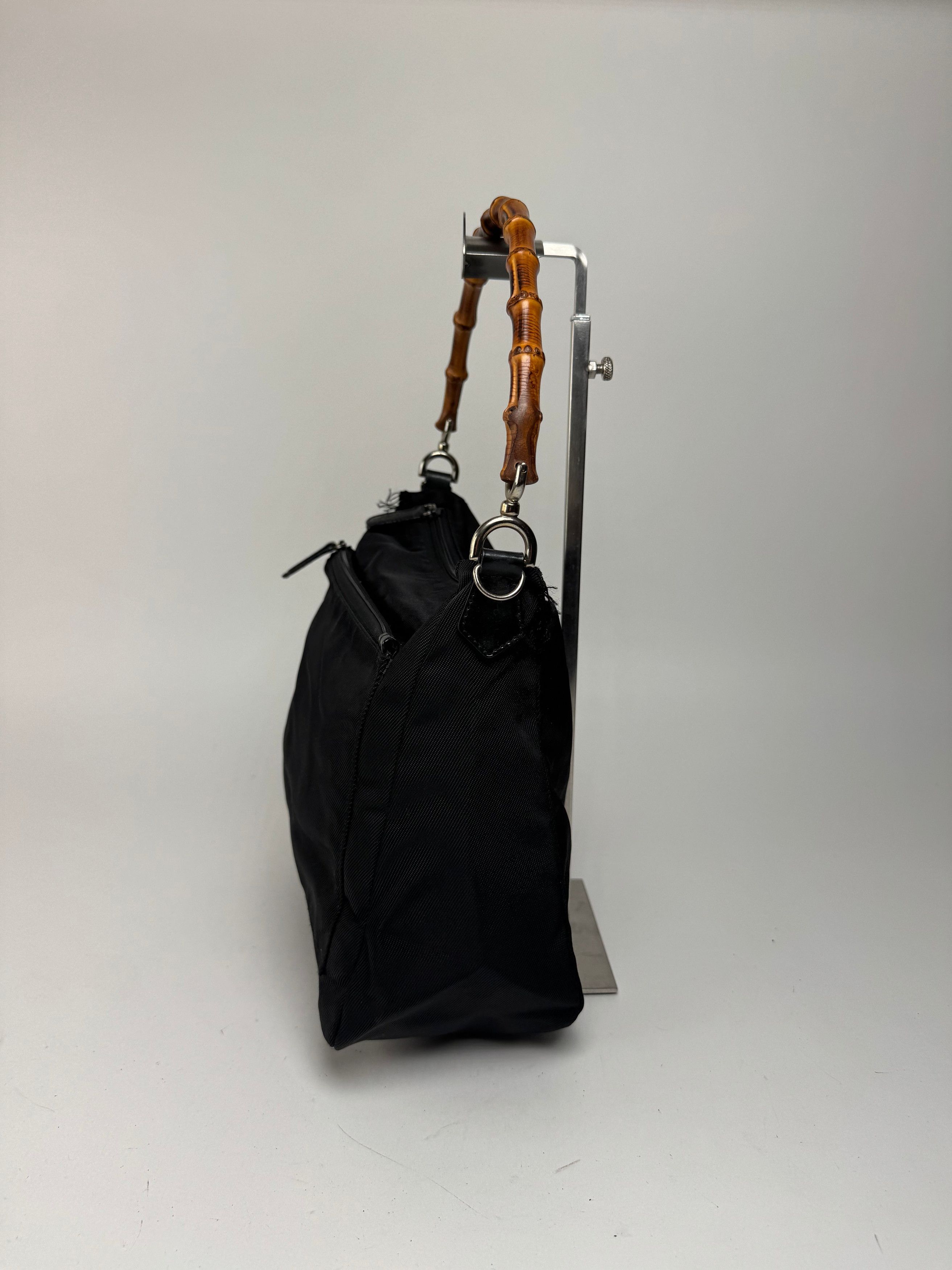 Gucci Vintage Canvas Bamboo Bag black Size ONE SIZE - 9 Thumbnail