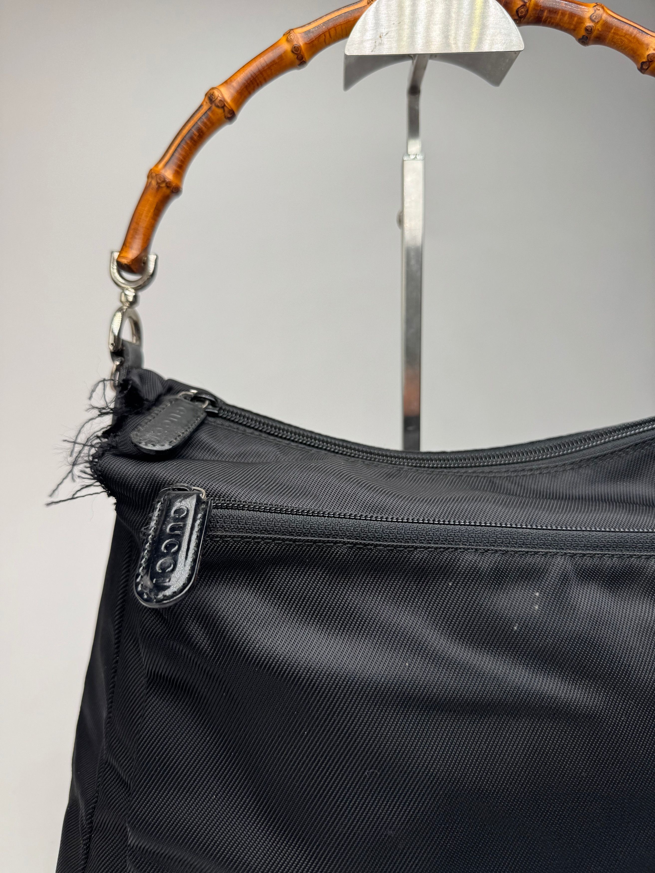 Gucci Vintage Canvas Bamboo Bag black Size ONE SIZE - 8 Thumbnail