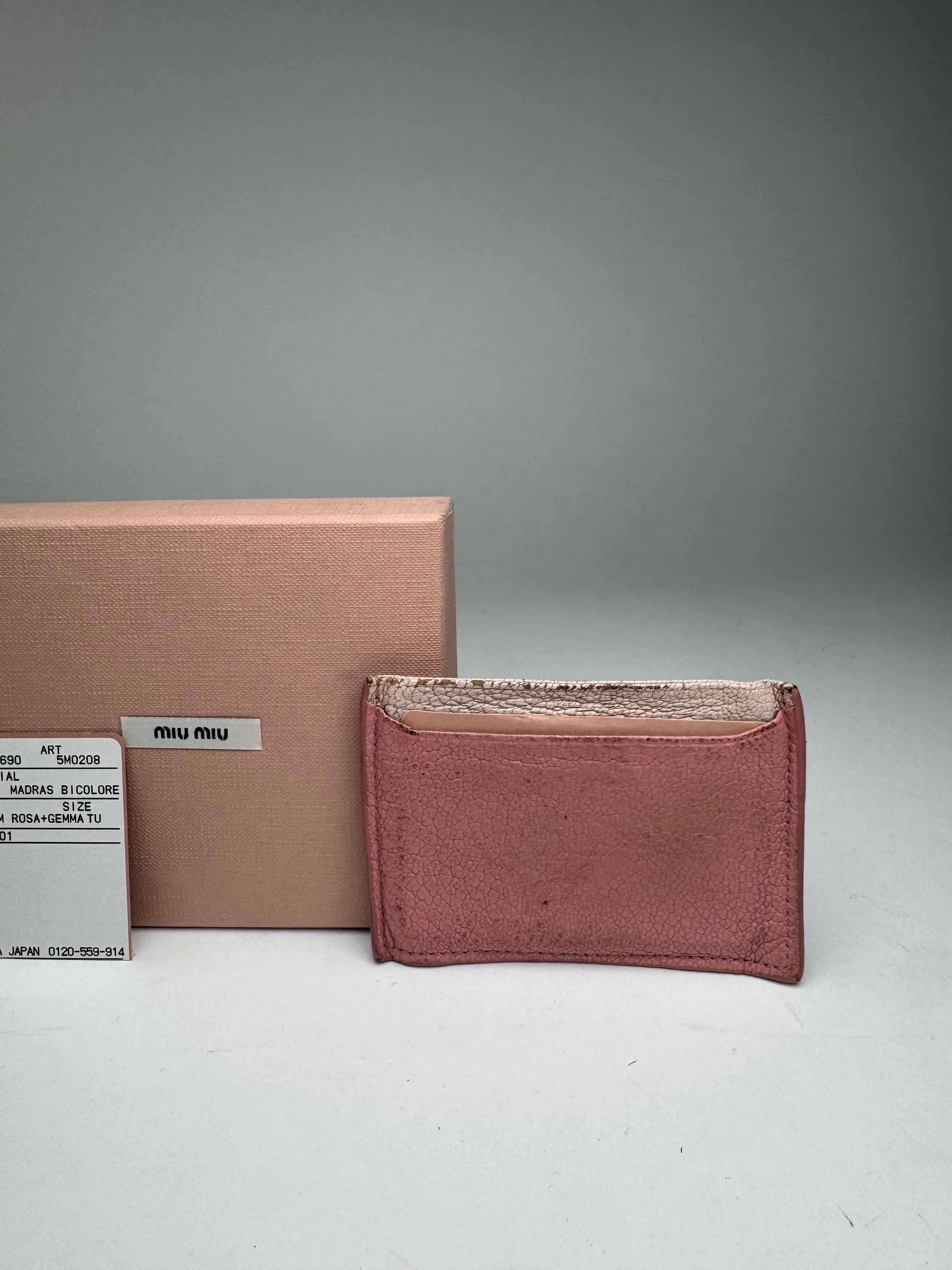 Miu Miu Vintage Leather Card Holder Pink Size ONE SIZE - 5 Thumbnail
