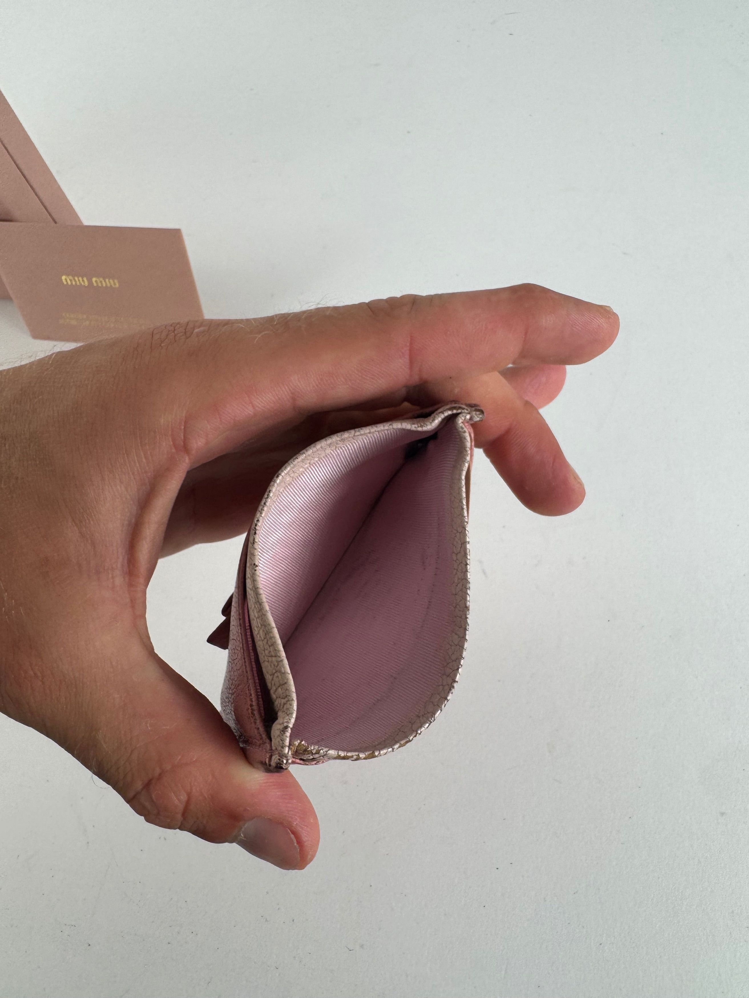 Miu Miu Vintage Leather Card Holder Pink Size ONE SIZE - 8 Thumbnail