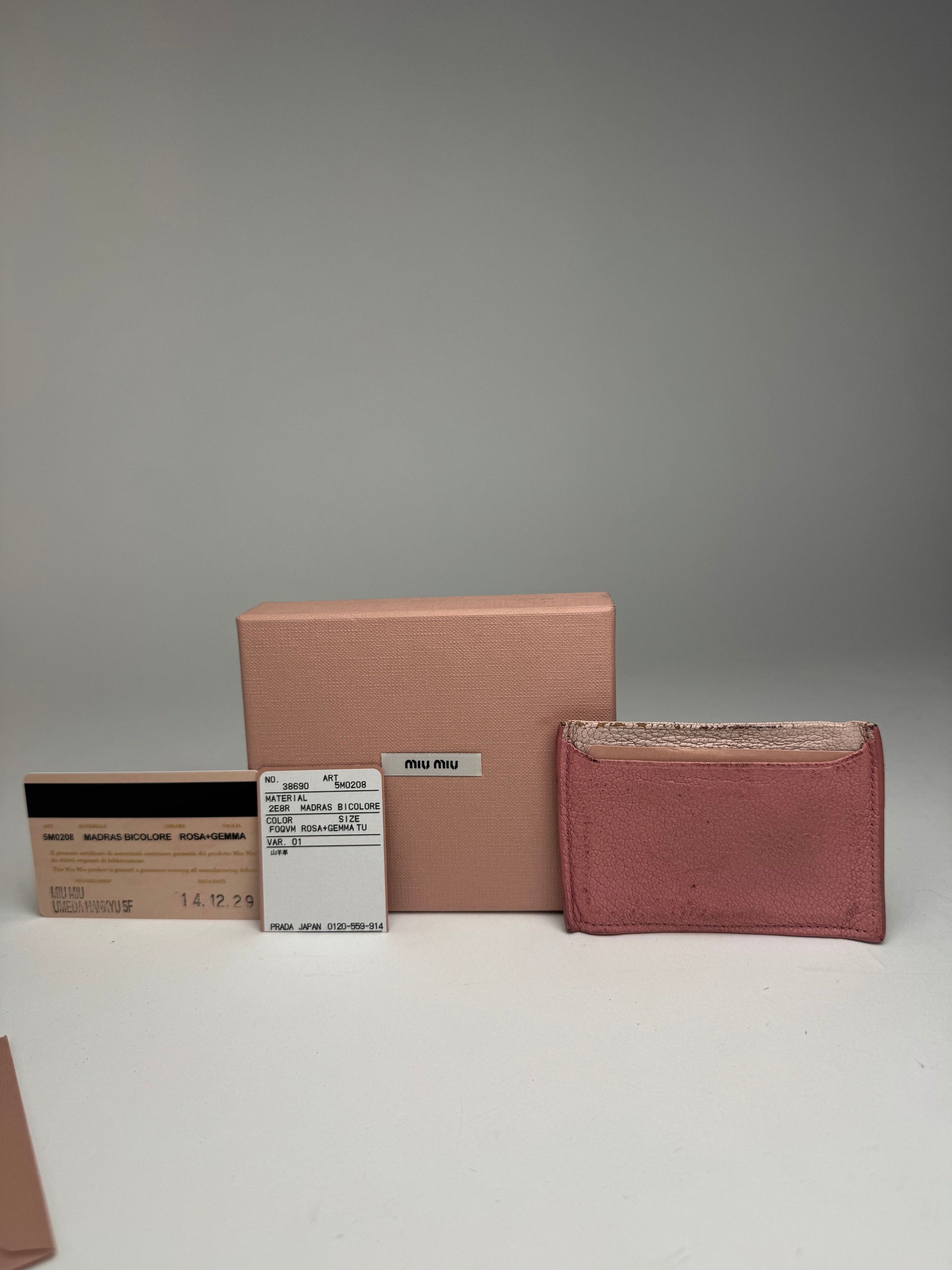 Miu Miu Vintage Leather Card Holder Pink Size ONE SIZE - 3 Thumbnail