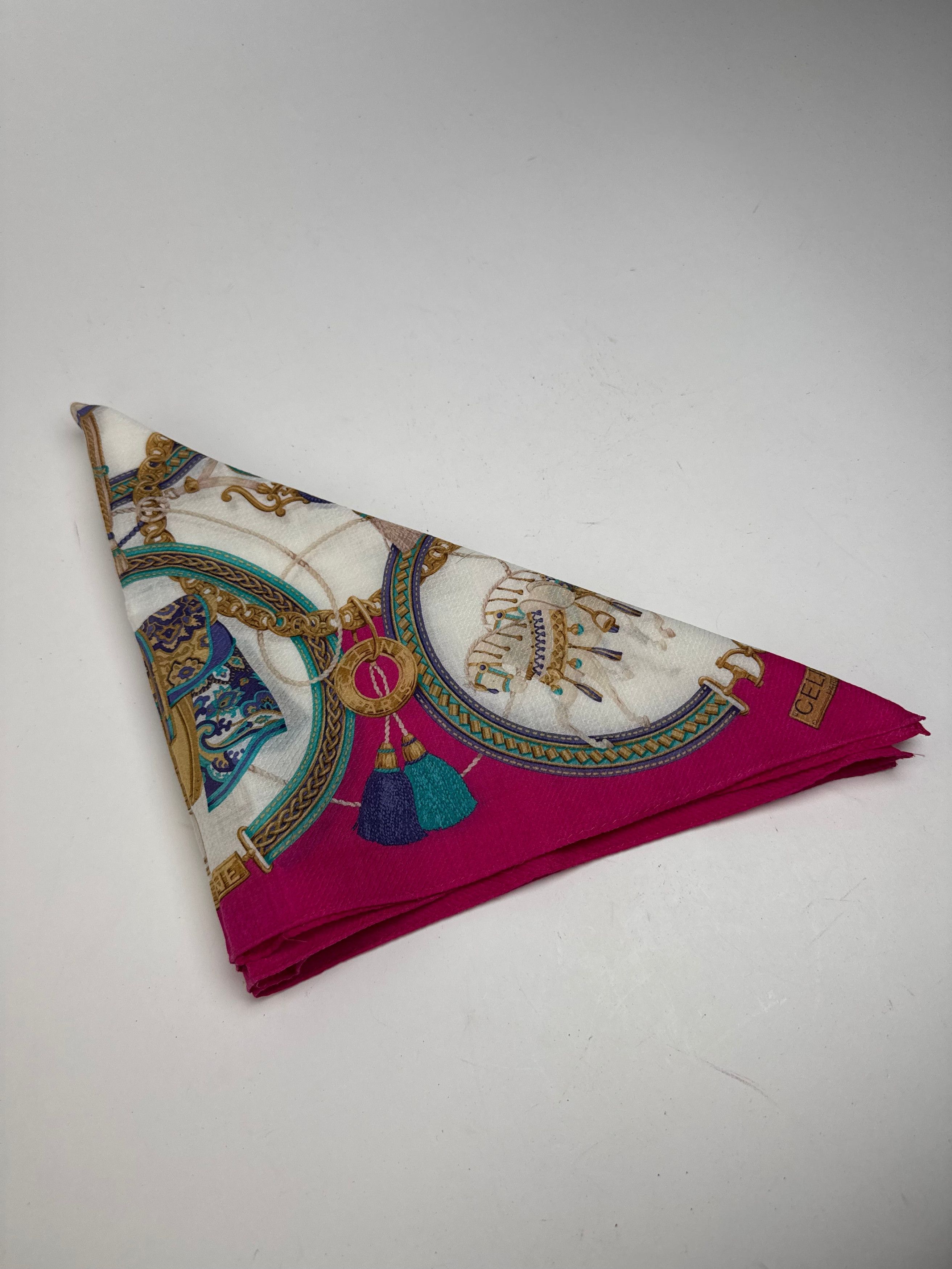 Celine Vintage Baroque Scarf red Size ONE SIZE - 9 Thumbnail