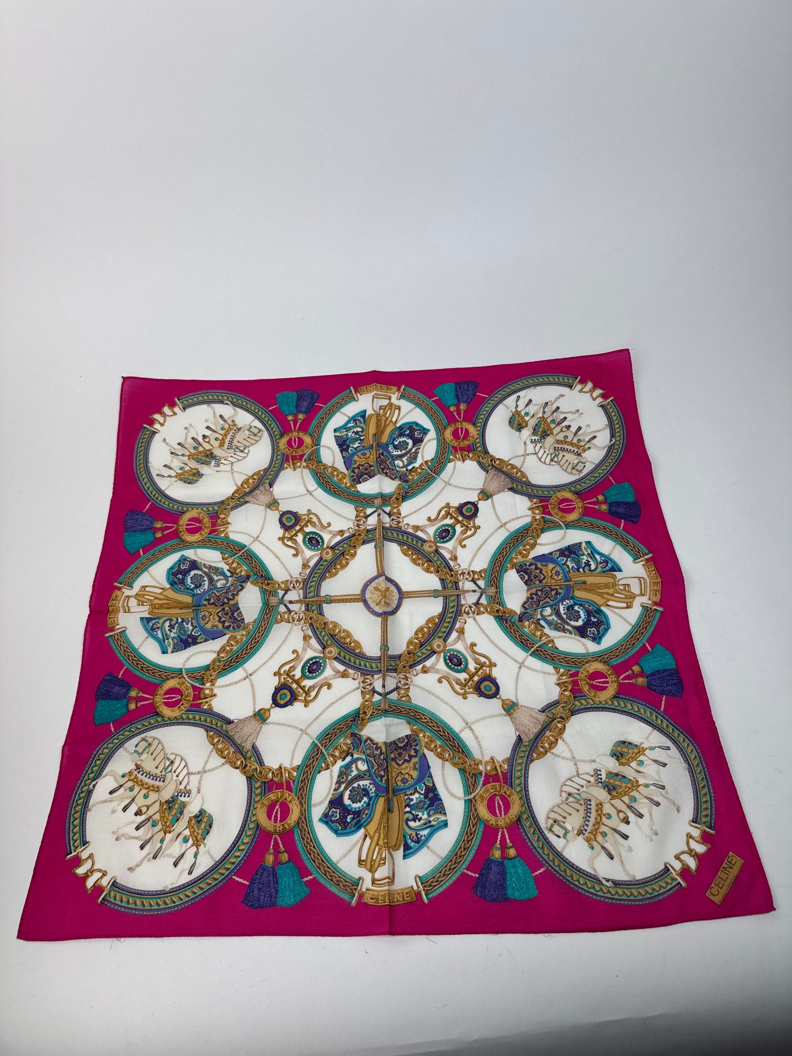 Celine Vintage Baroque Scarf red Size ONE SIZE - 2 Thumbnail