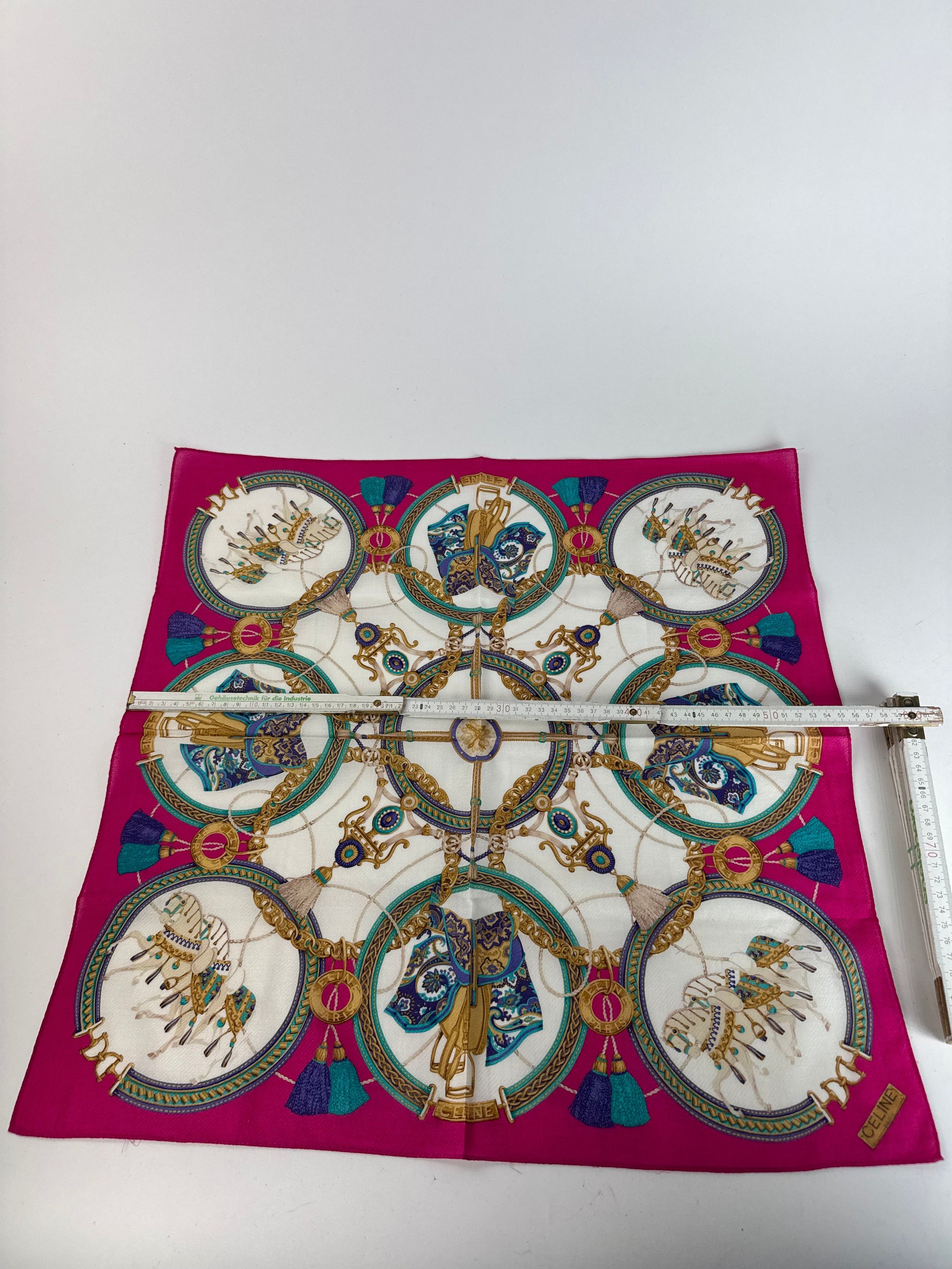 Celine Vintage Baroque Scarf red Size ONE SIZE - 8 Thumbnail