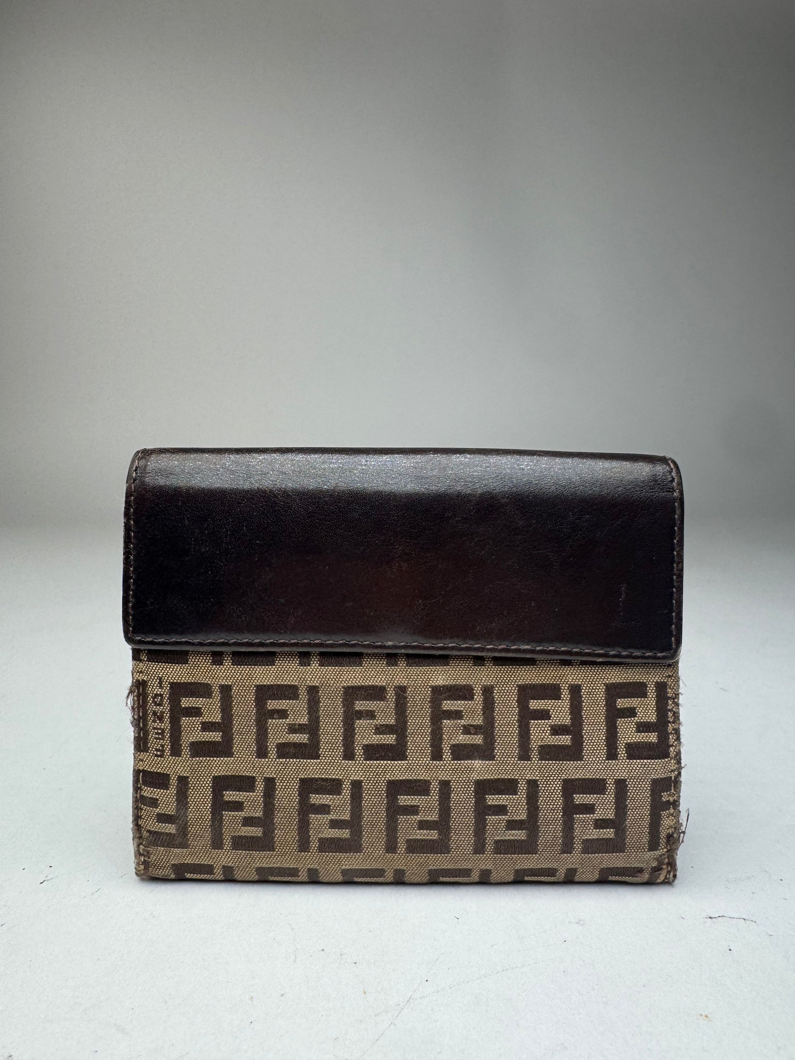 Fendi Vintage Monogram Leather Wallet Brown Size ONE SIZE - 2 Thumbnail