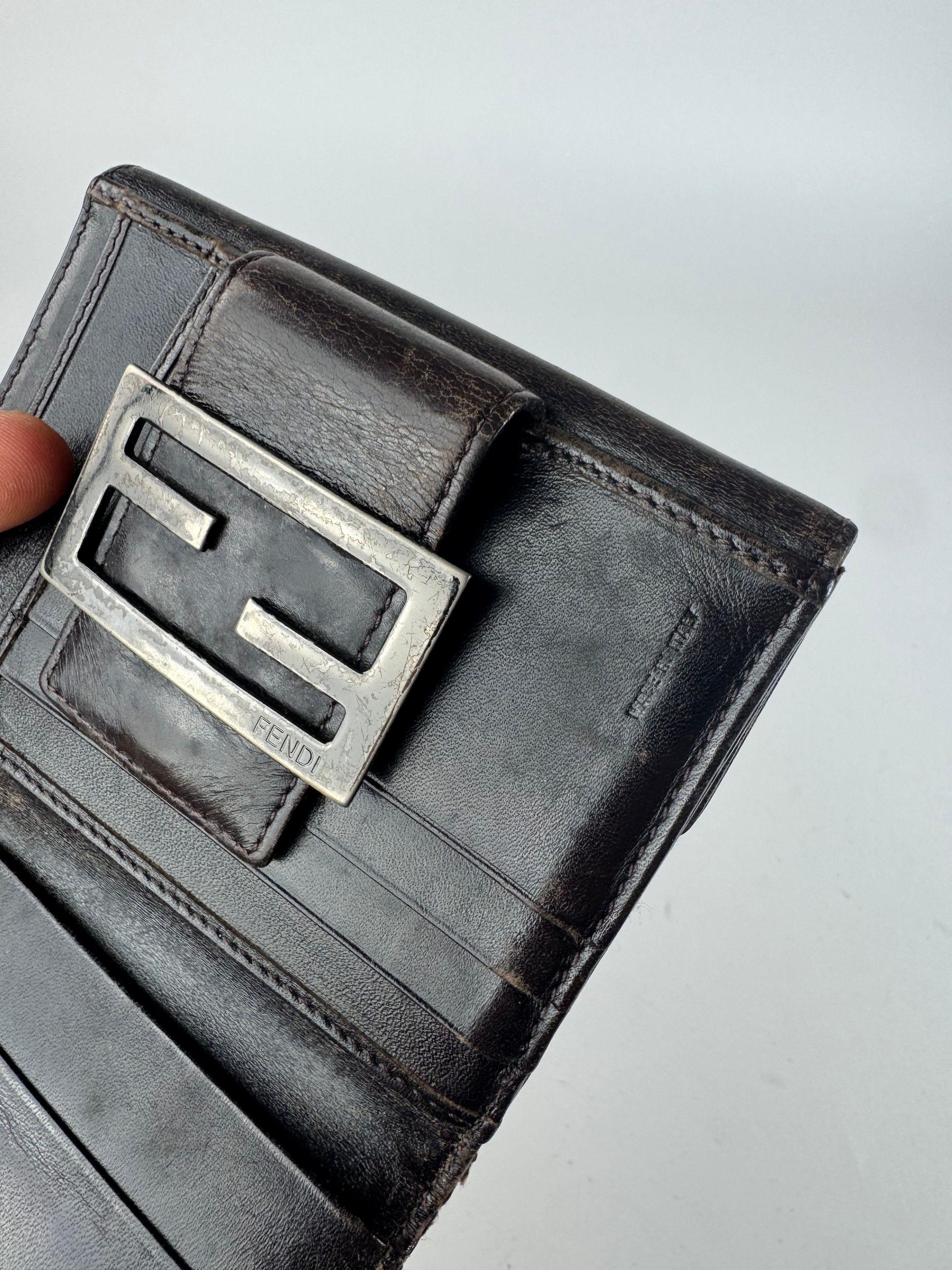 Fendi Vintage Monogram Leather Wallet Brown Size ONE SIZE - 3 Thumbnail