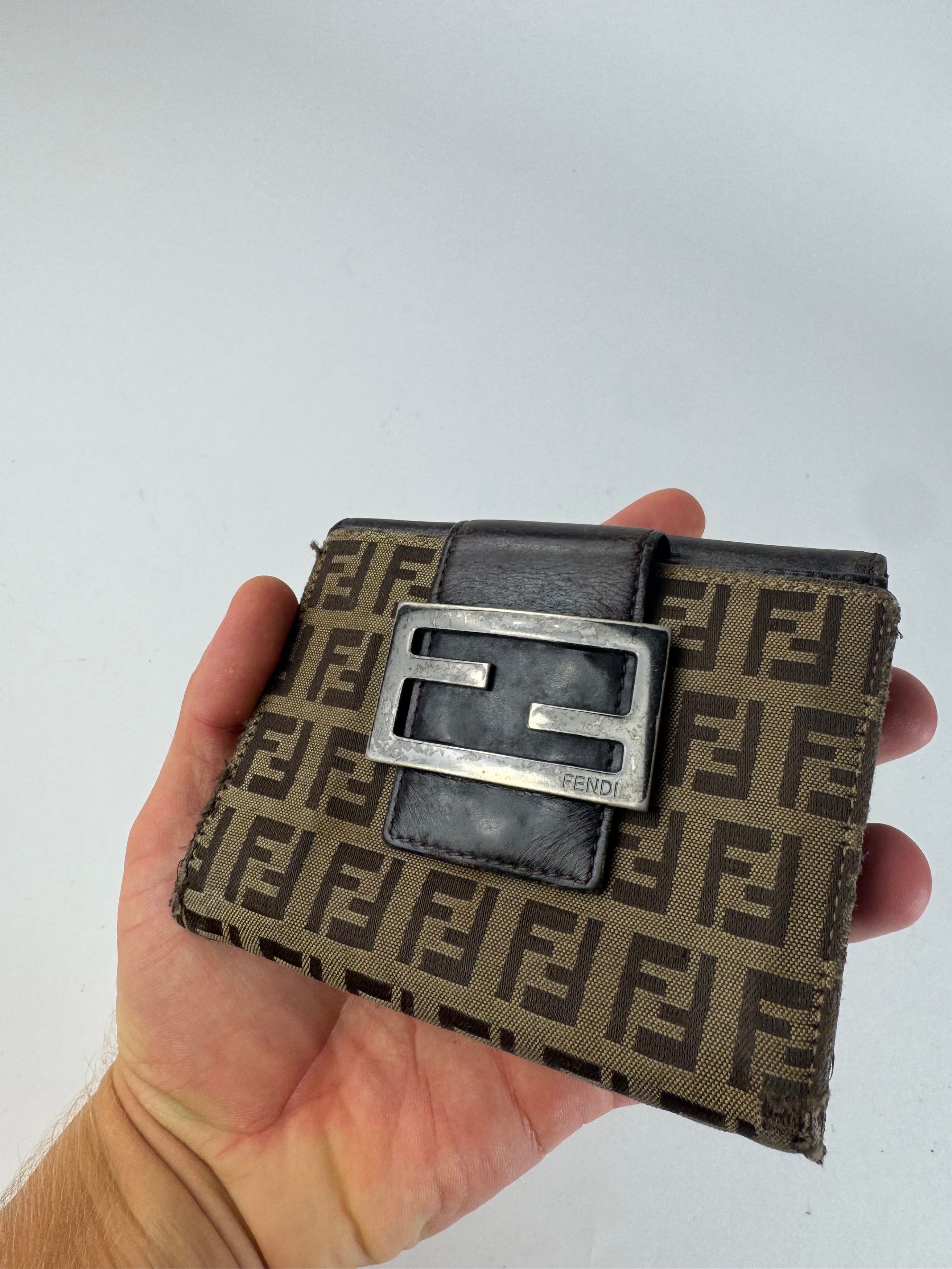 Fendi Vintage Monogram Leather Wallet Brown Size ONE SIZE - 12 Thumbnail