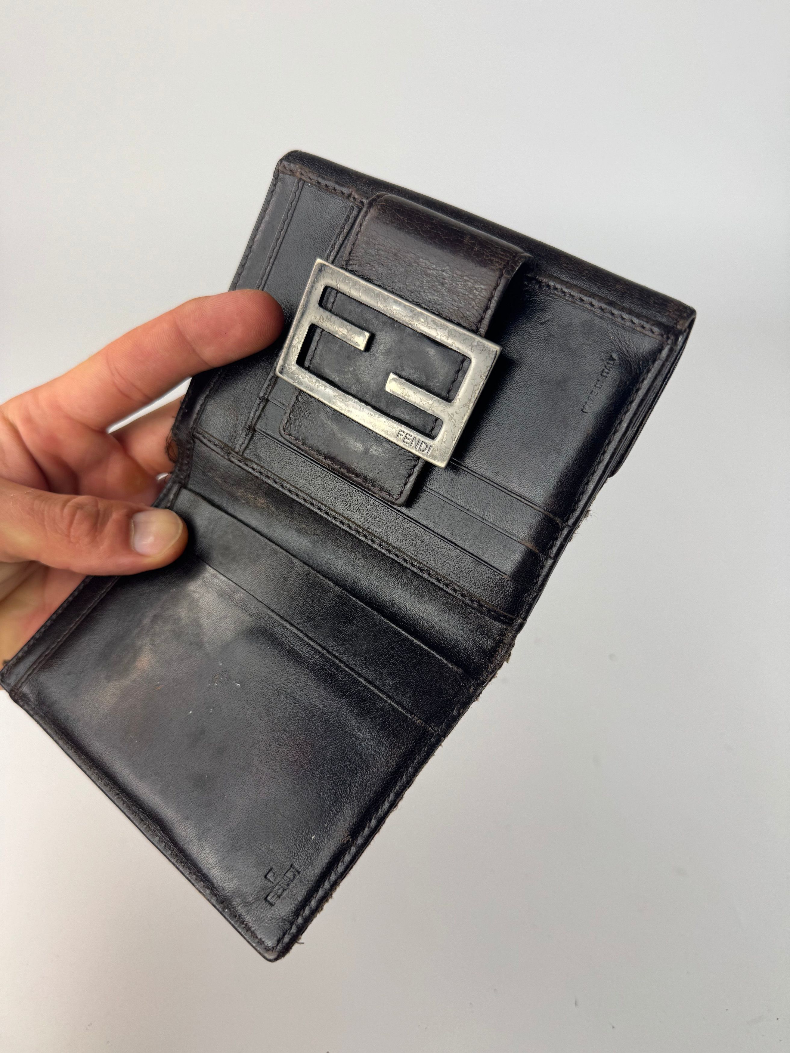 Fendi Vintage Monogram Leather Wallet Brown Size ONE SIZE - 6 Thumbnail