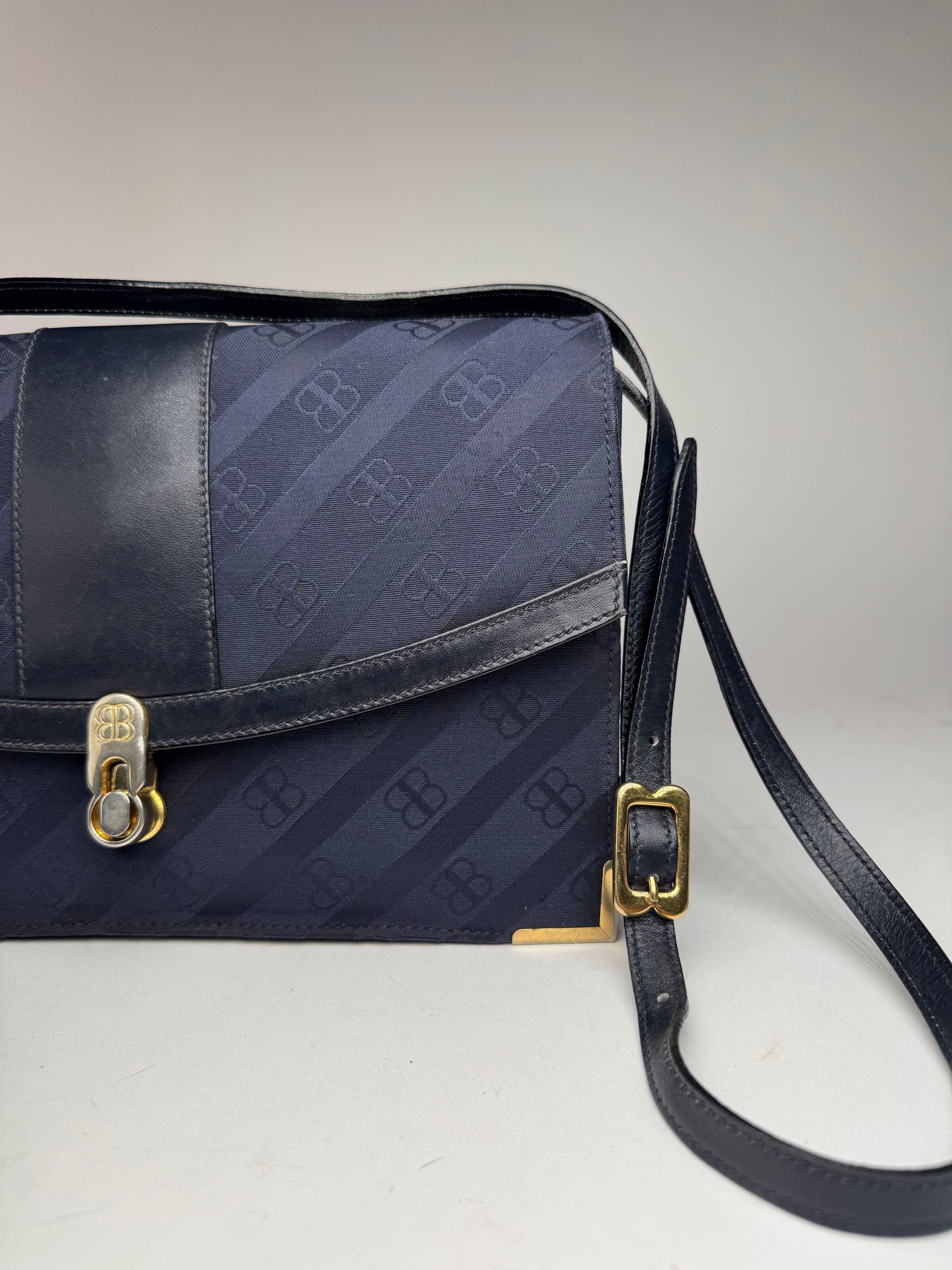 Balenciaga Vintage Monogram Leather bag navy Size ONE SIZE - 4 Thumbnail