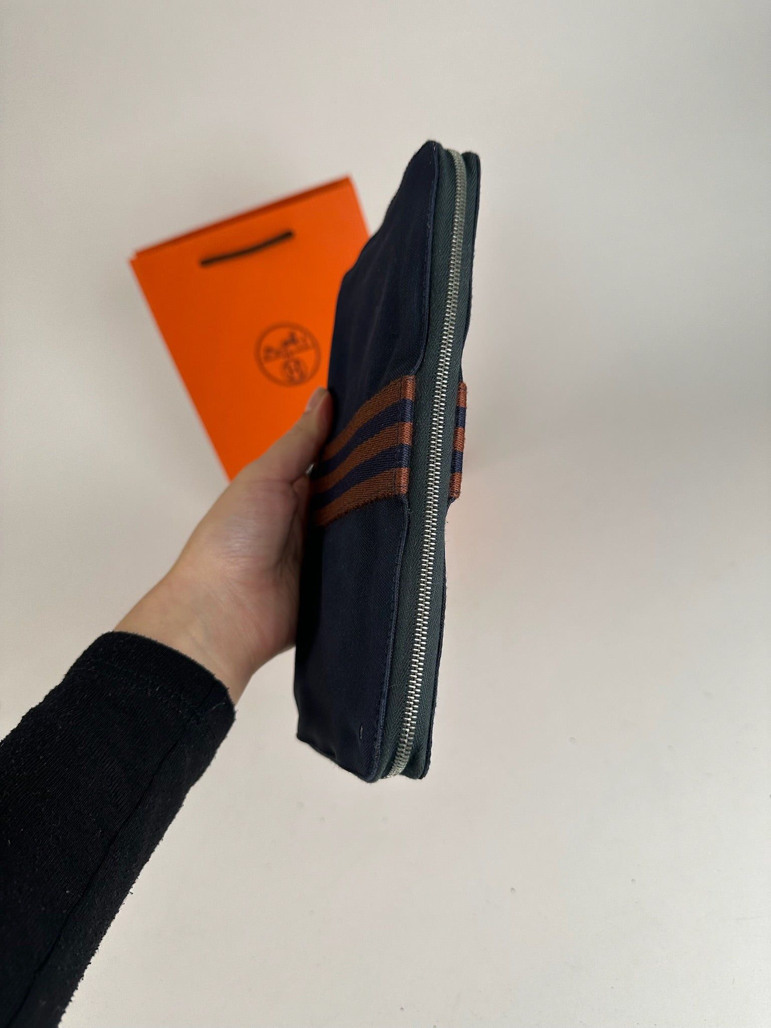 Other Vintage Hermes Canvas Wallet Navy Size ONE SIZE - 3 Thumbnail