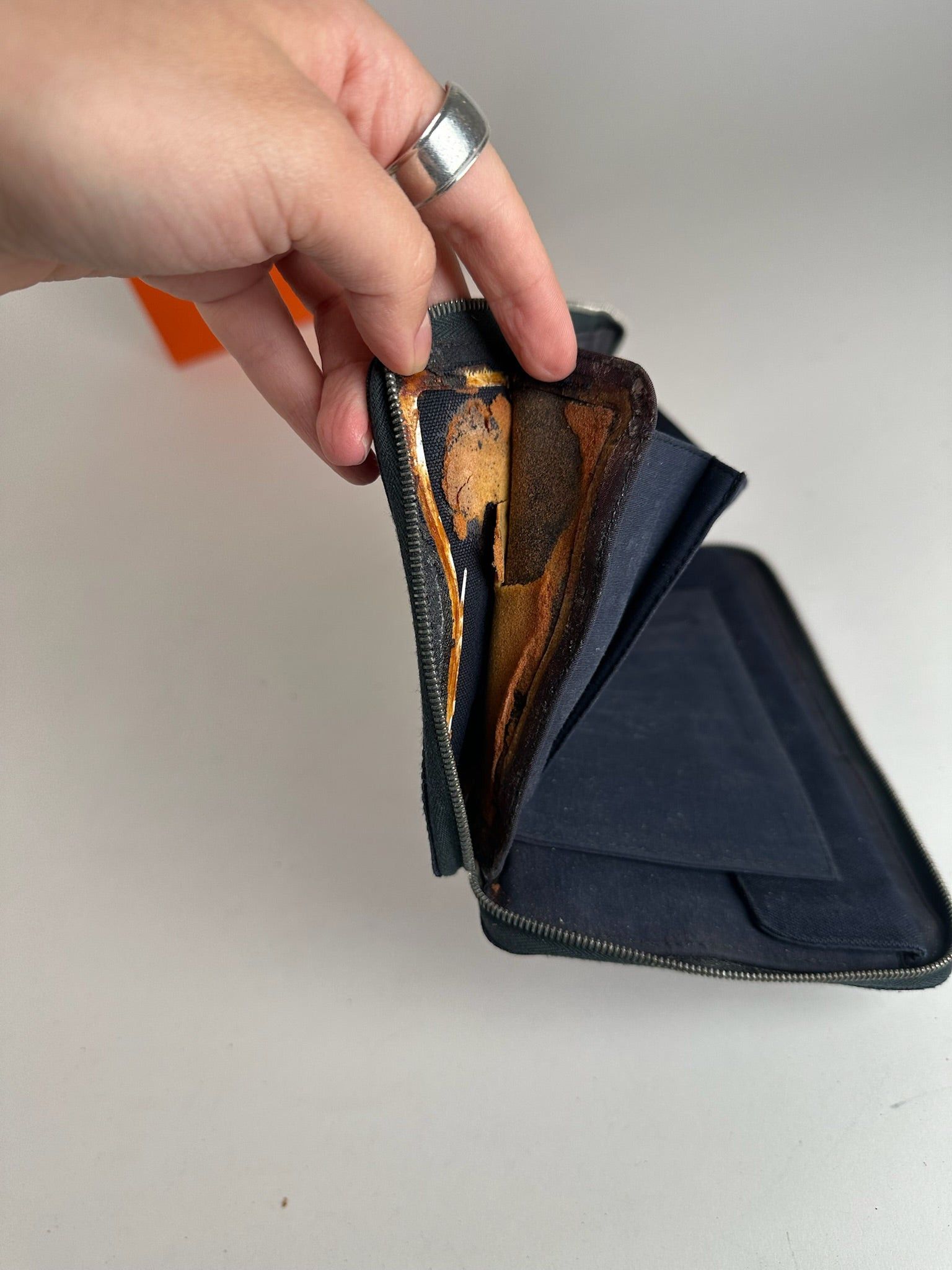 Other Vintage Hermes Canvas Wallet Navy Size ONE SIZE - 7 Thumbnail