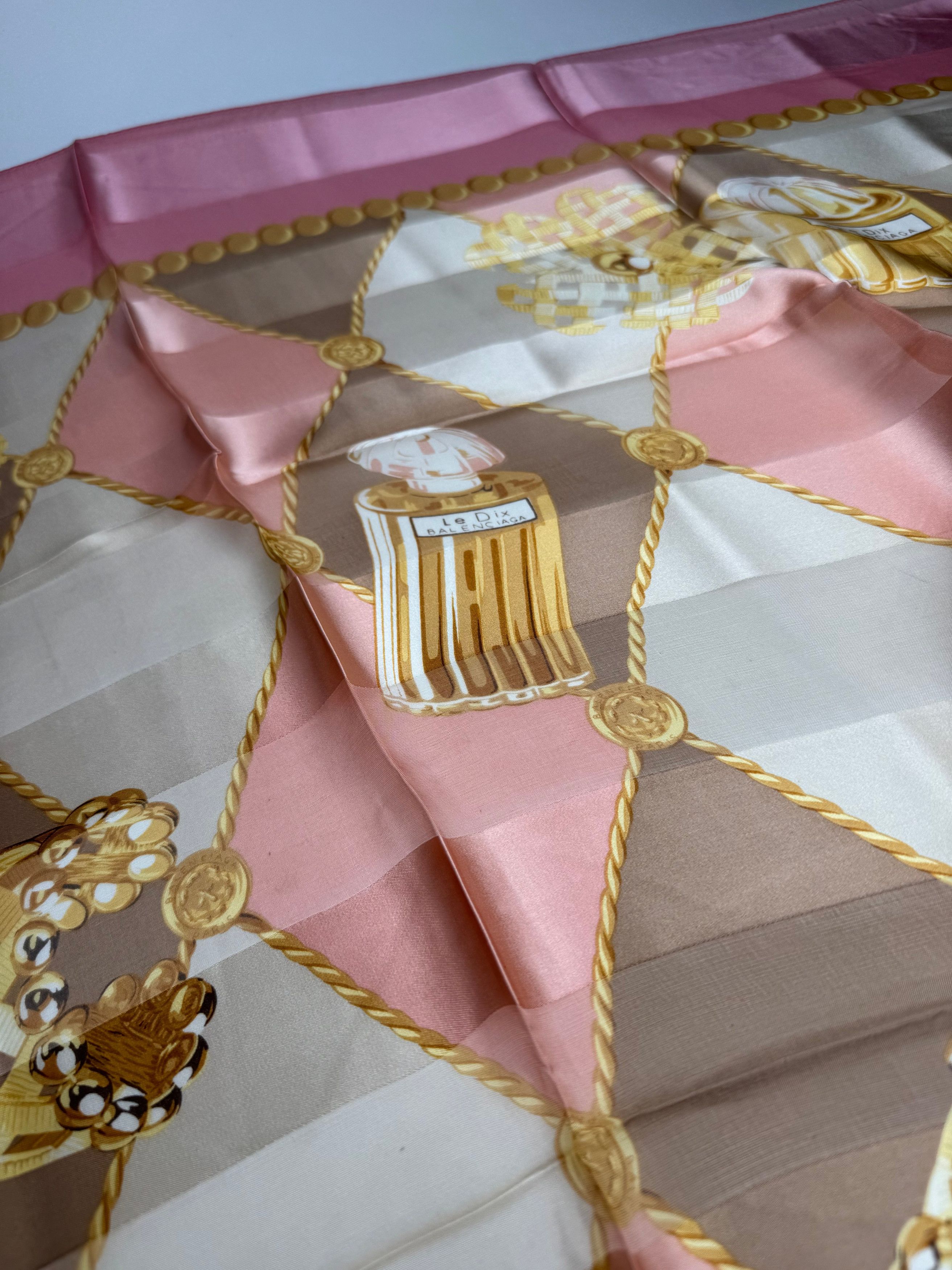 Balenciaga Vintage Silk Scarf Pink Size ONE SIZE - 3 Thumbnail