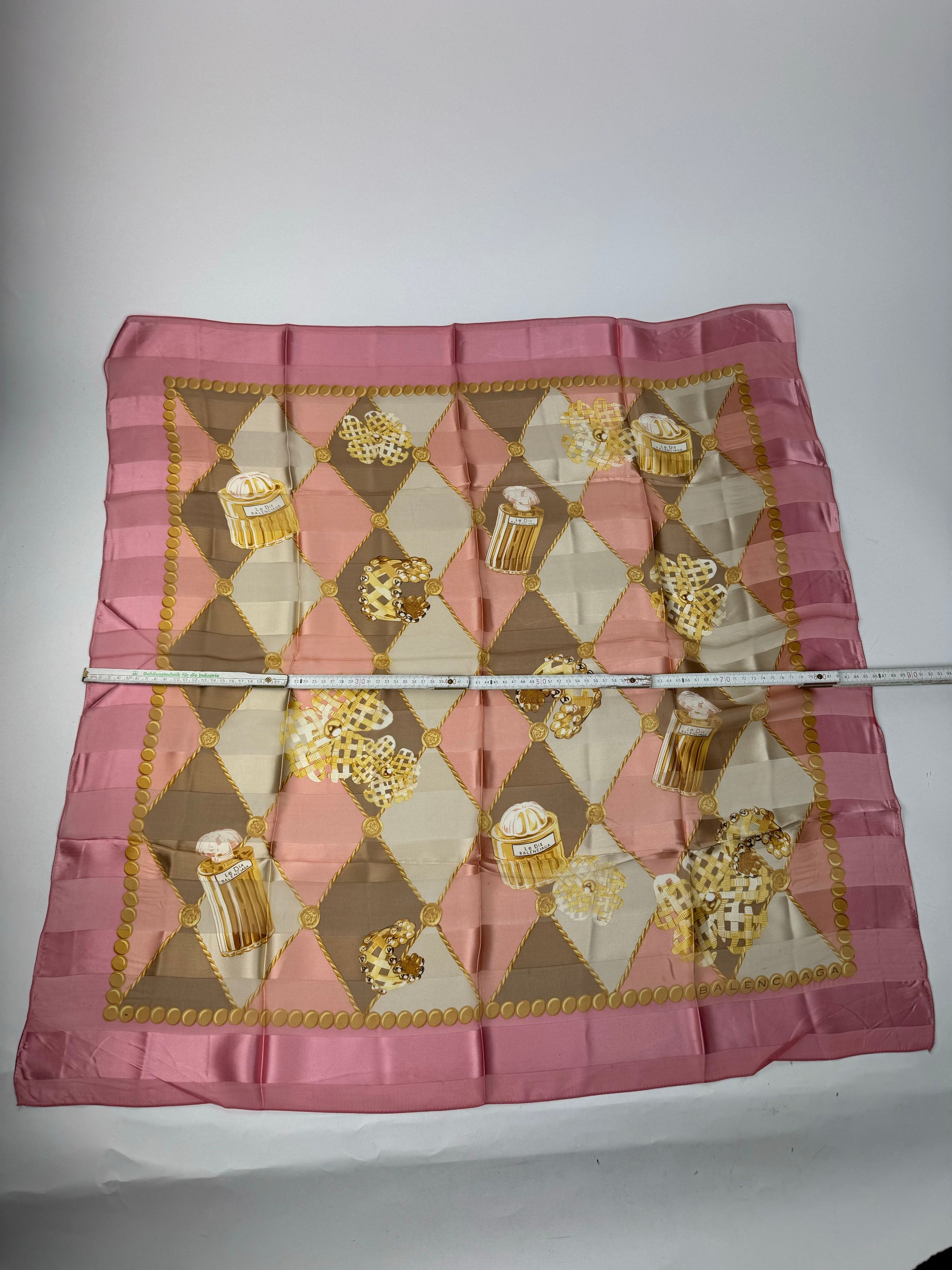 Balenciaga Vintage Silk Scarf Pink Size ONE SIZE - 4 Thumbnail