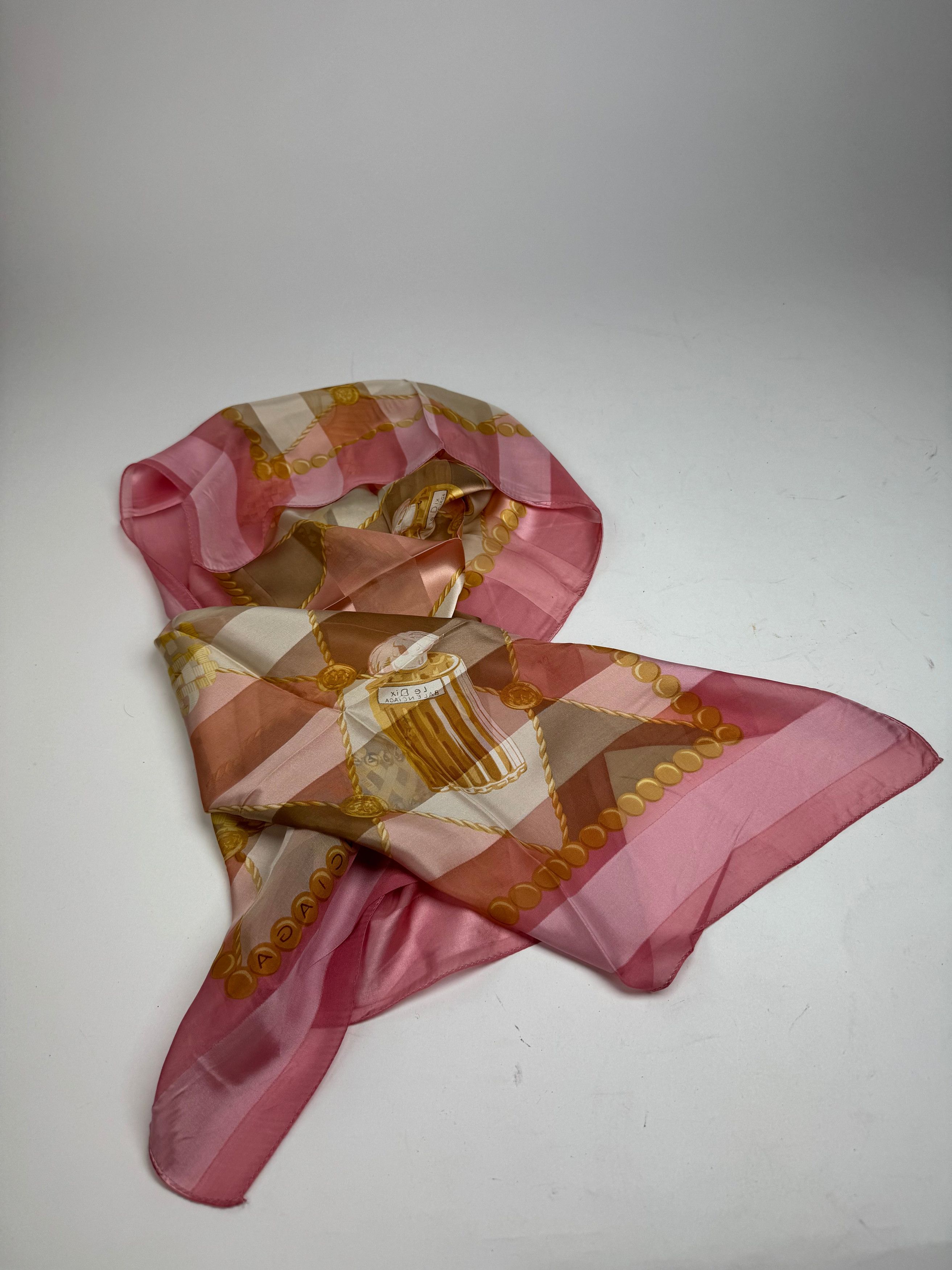 Balenciaga Vintage Silk Scarf Pink Size ONE SIZE - 2 Thumbnail