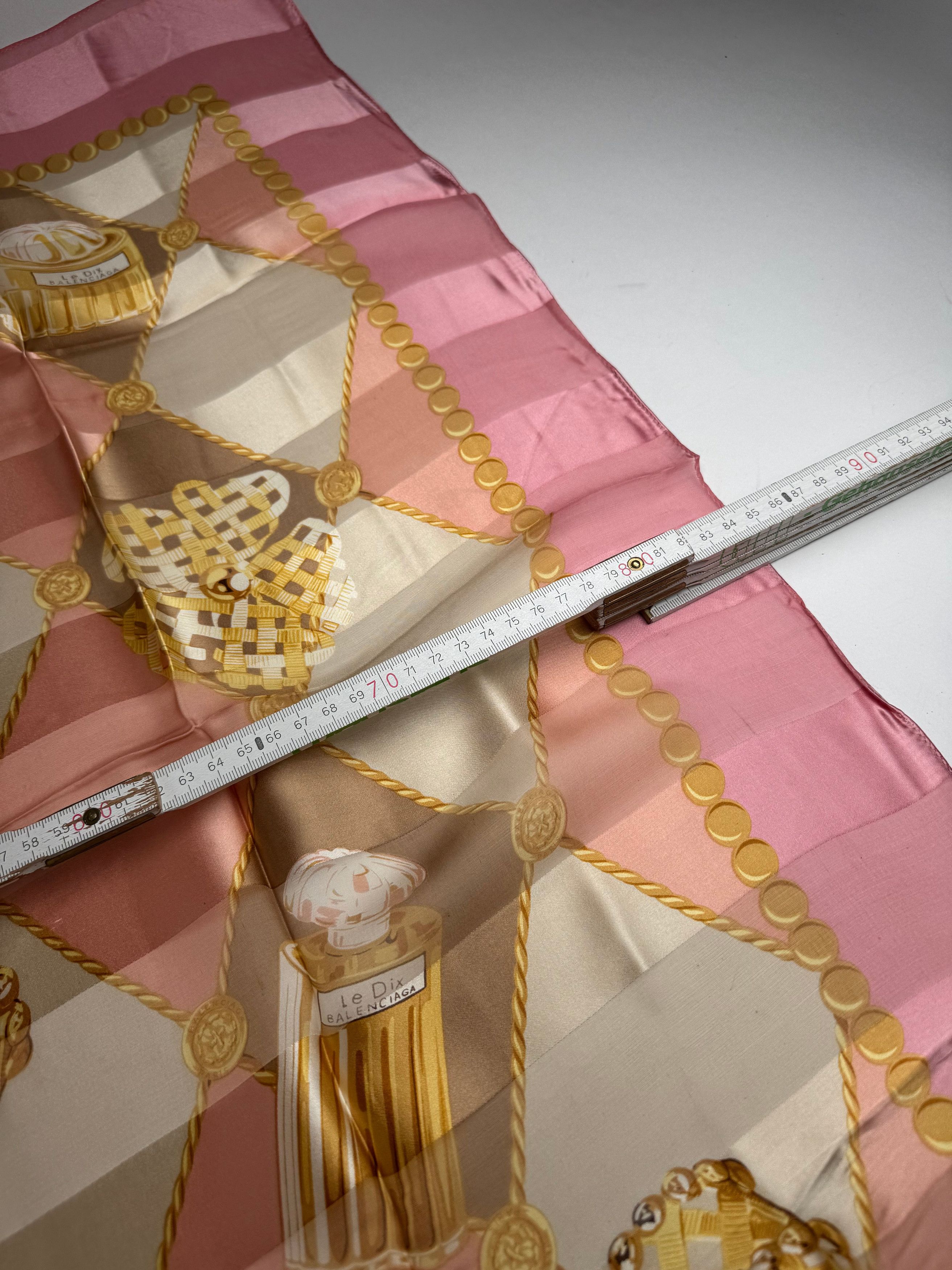 Balenciaga Vintage Silk Scarf Pink Size ONE SIZE - 7 Thumbnail