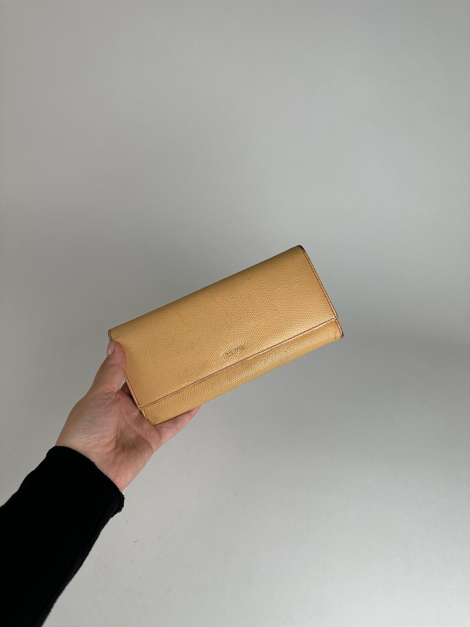 Celine Vintage Leather Wallet Beige Size ONE SIZE - 3 Thumbnail