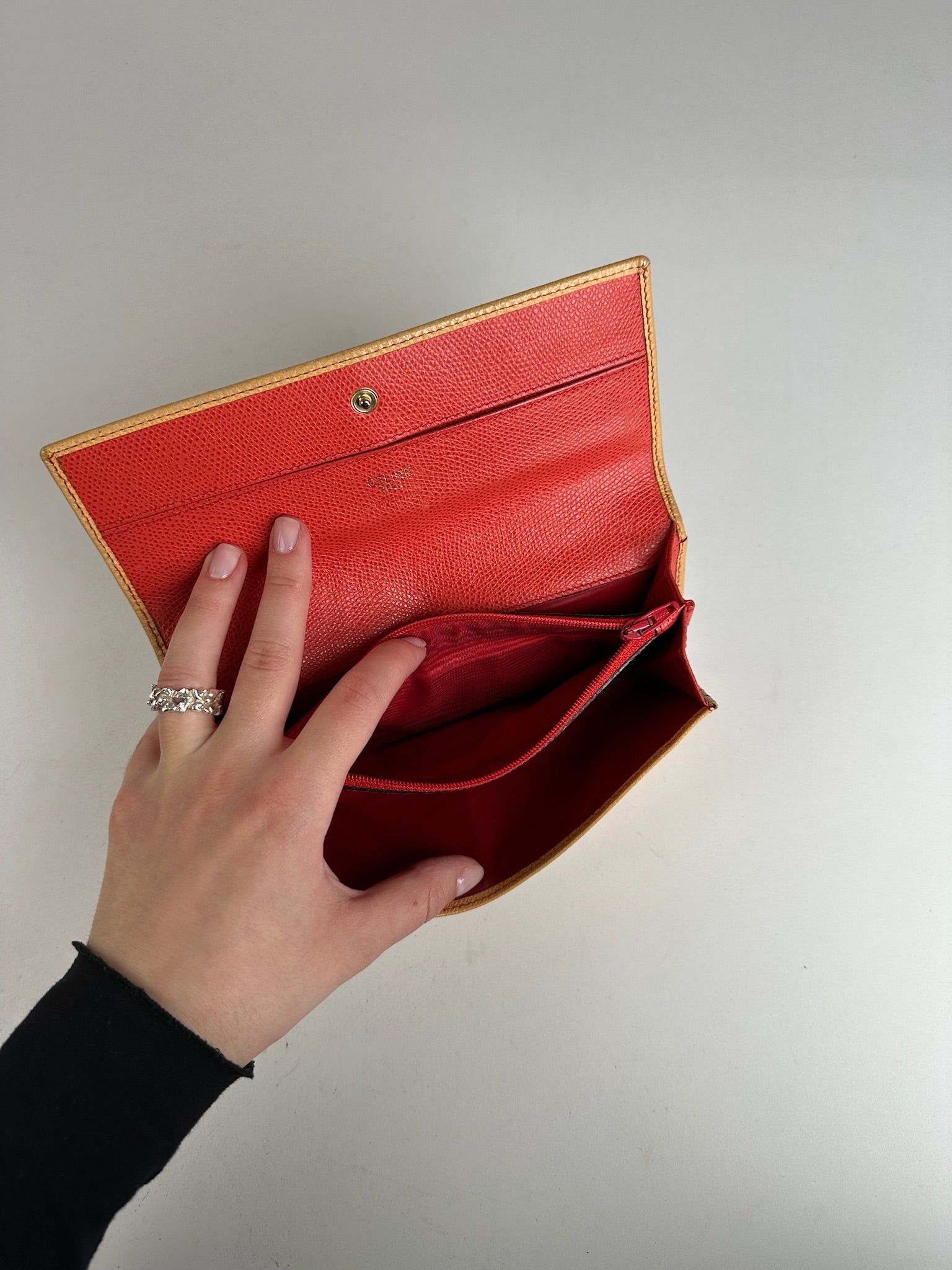 Celine Vintage Leather Wallet Beige Size ONE SIZE - 4 Thumbnail