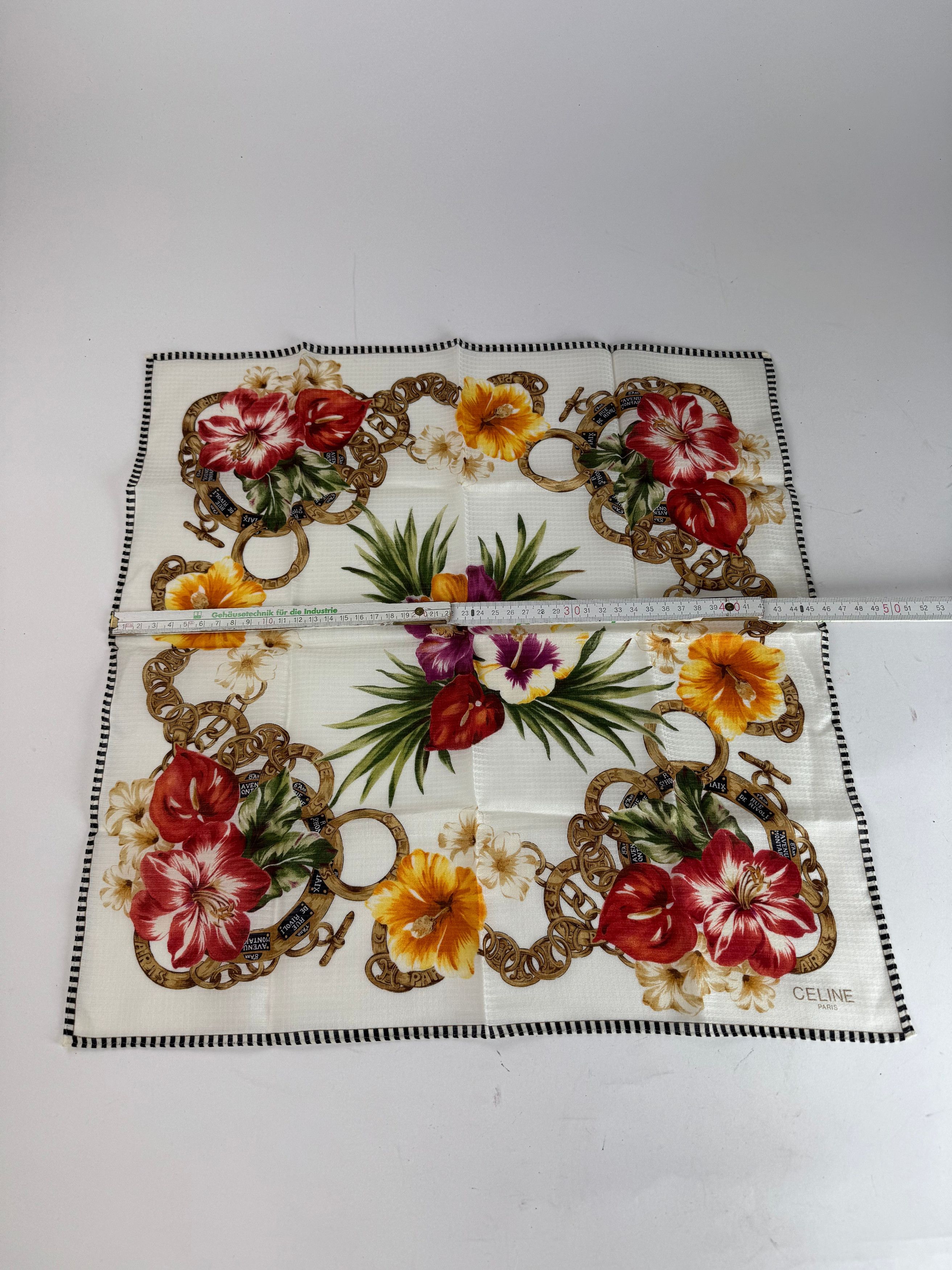 Celine Vintage Floral Scarf Size ONE SIZE - 3 Thumbnail