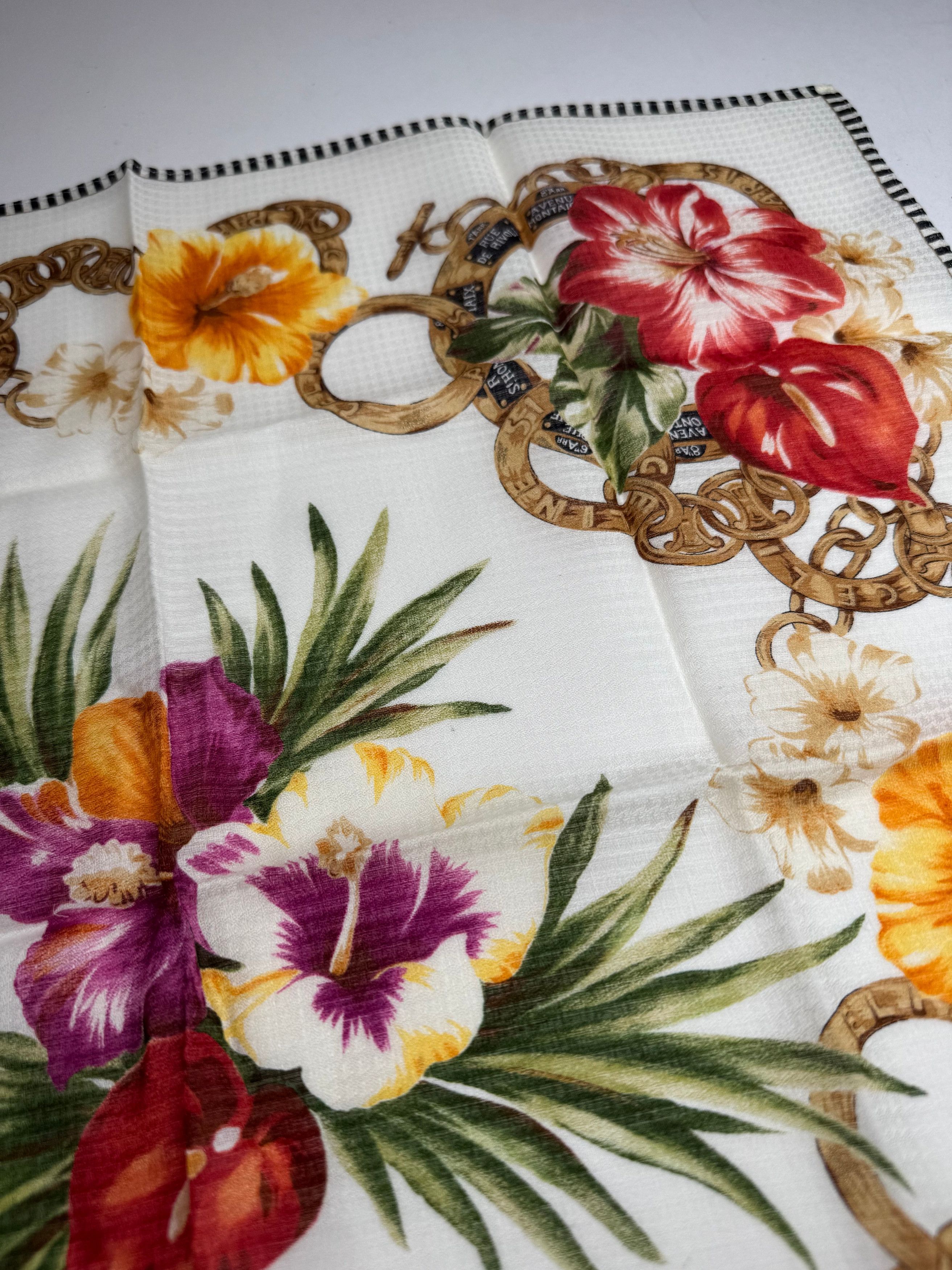 Celine Vintage Floral Scarf Size ONE SIZE - 4 Thumbnail
