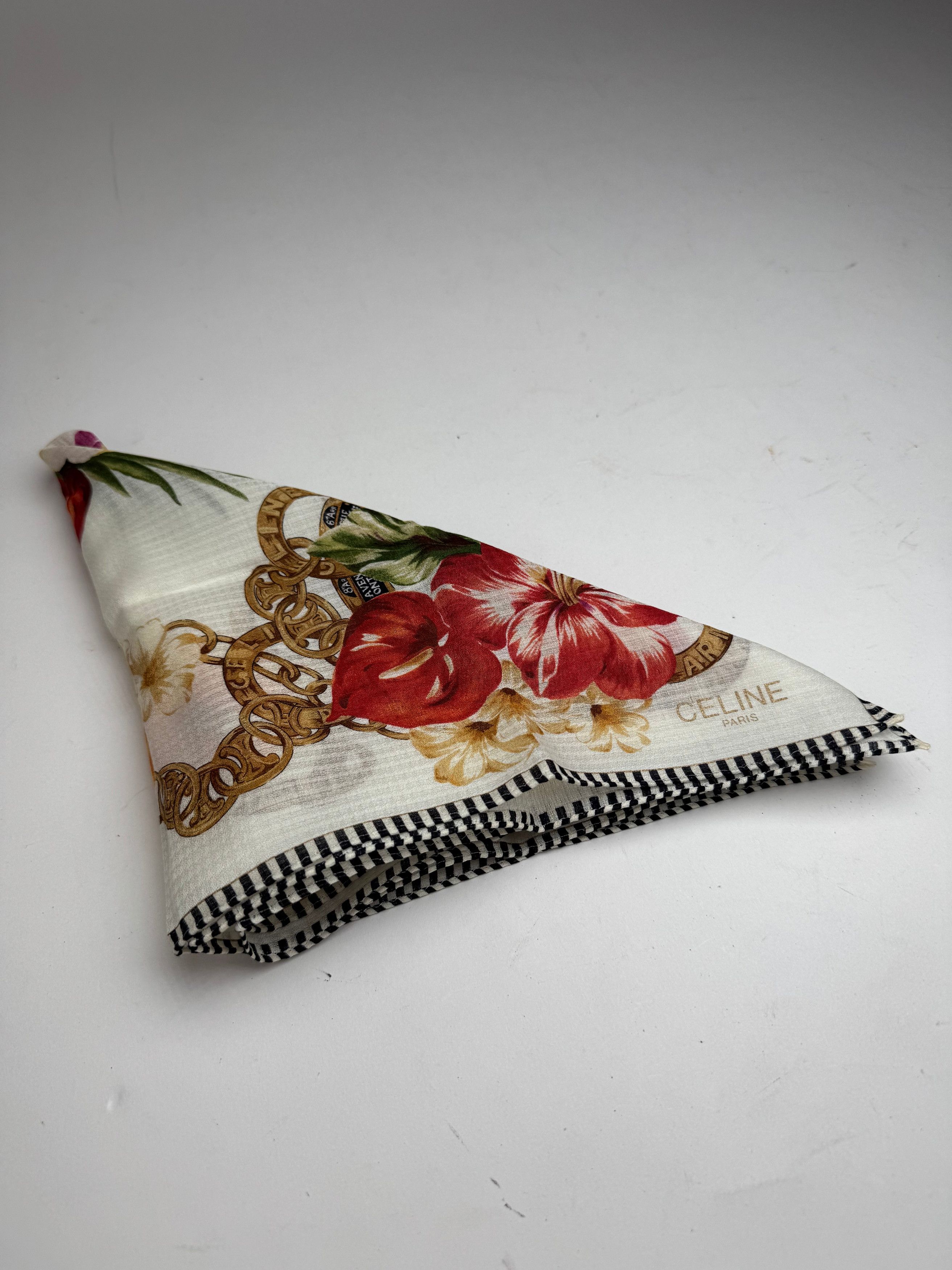 Celine Vintage Floral Scarf Size ONE SIZE - 2 Thumbnail
